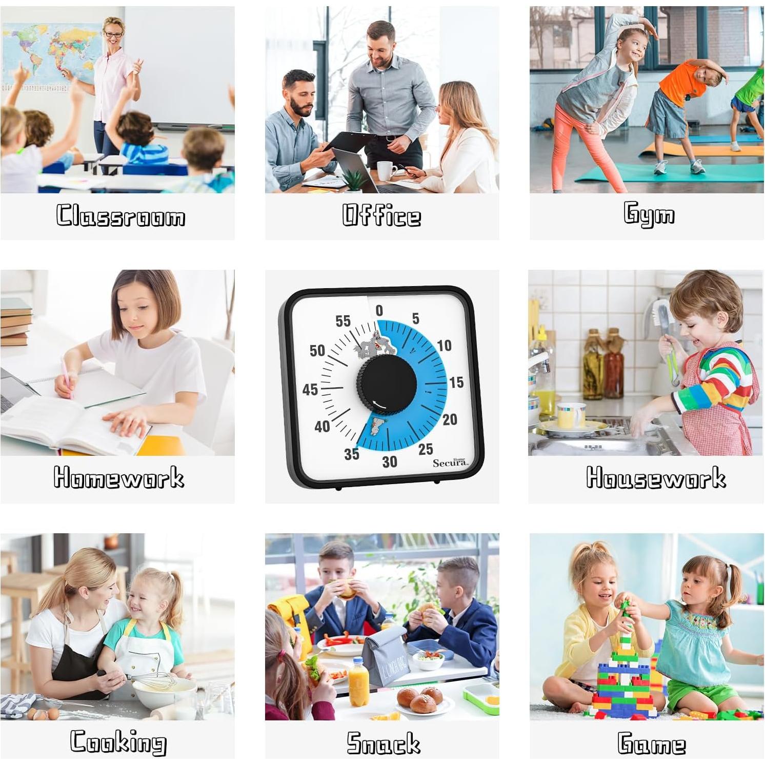 Temporizador Visual Mecánico Secura Home 19.05 cm Azul