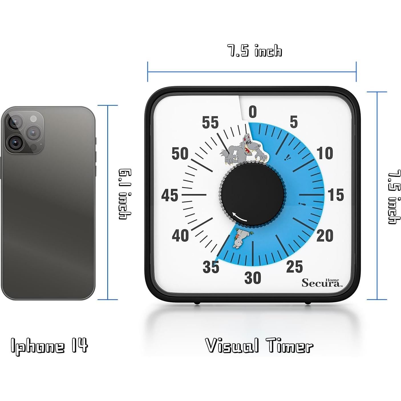 Temporizador Visual Mecánico Secura Home 19.05 cm Azul