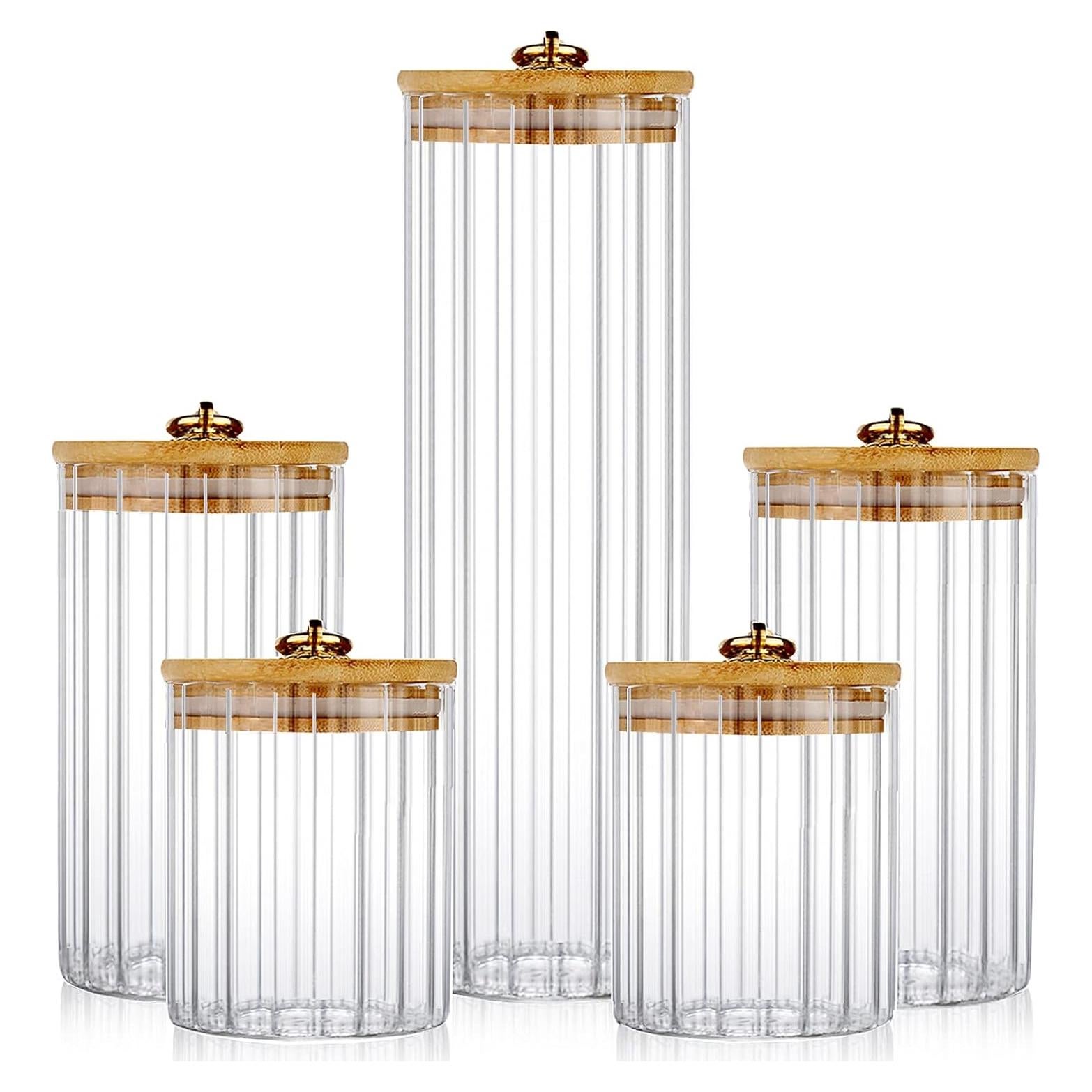 Juego de 5 Tarros de Almacenamiento de Vidrio FANTESTICRYAN