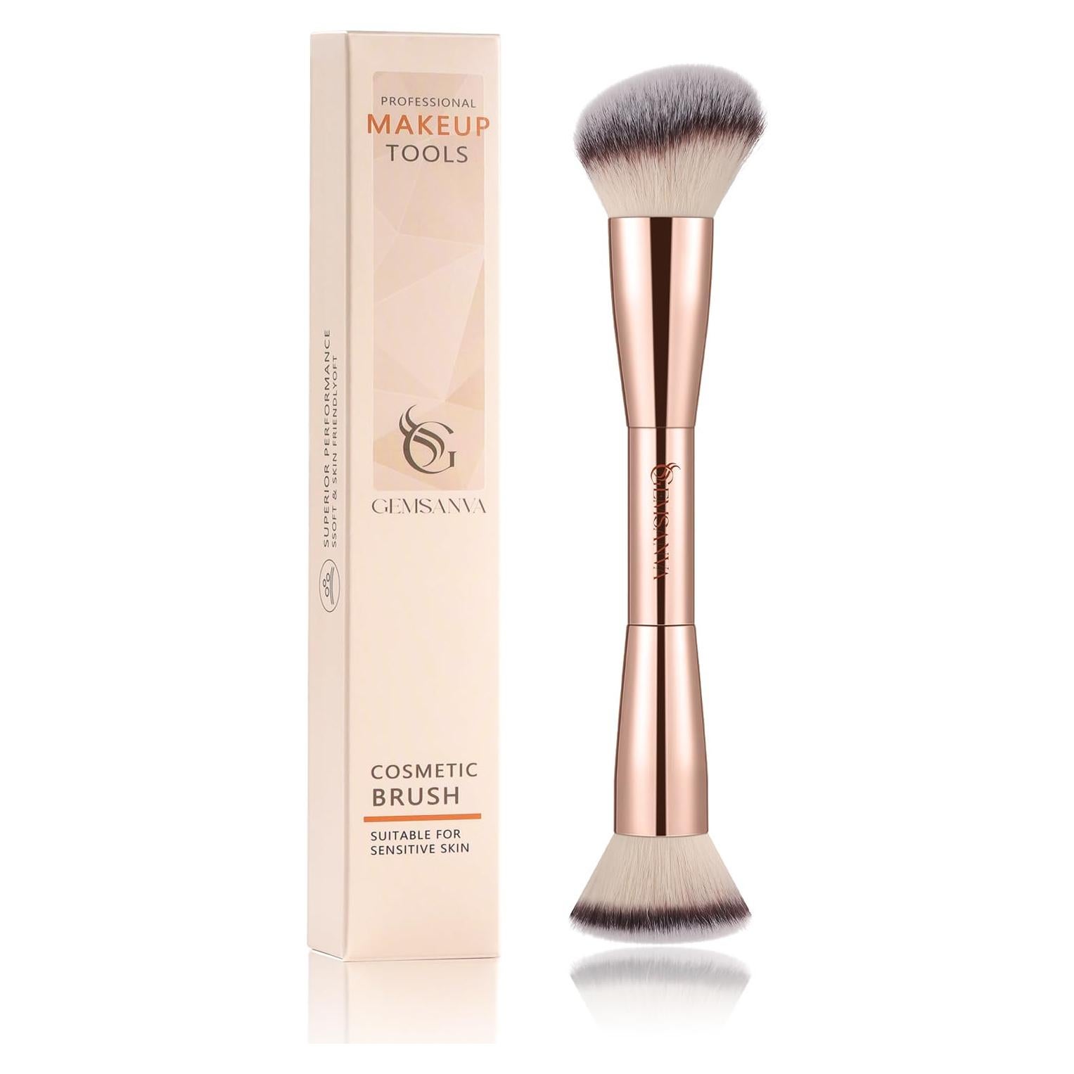 Brocha de Maquillaje GEMSANVA Doble Uso para Base y Corrector