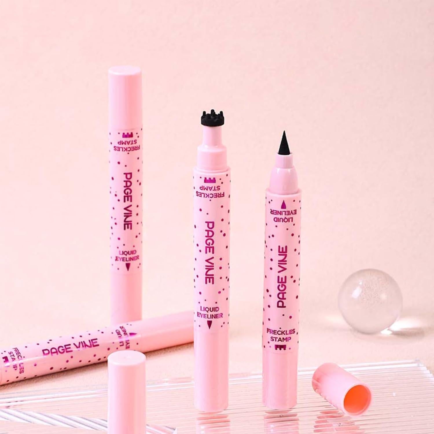 Kit Bolígrafos de Pecas Falsas y Delineador Negro Liopif