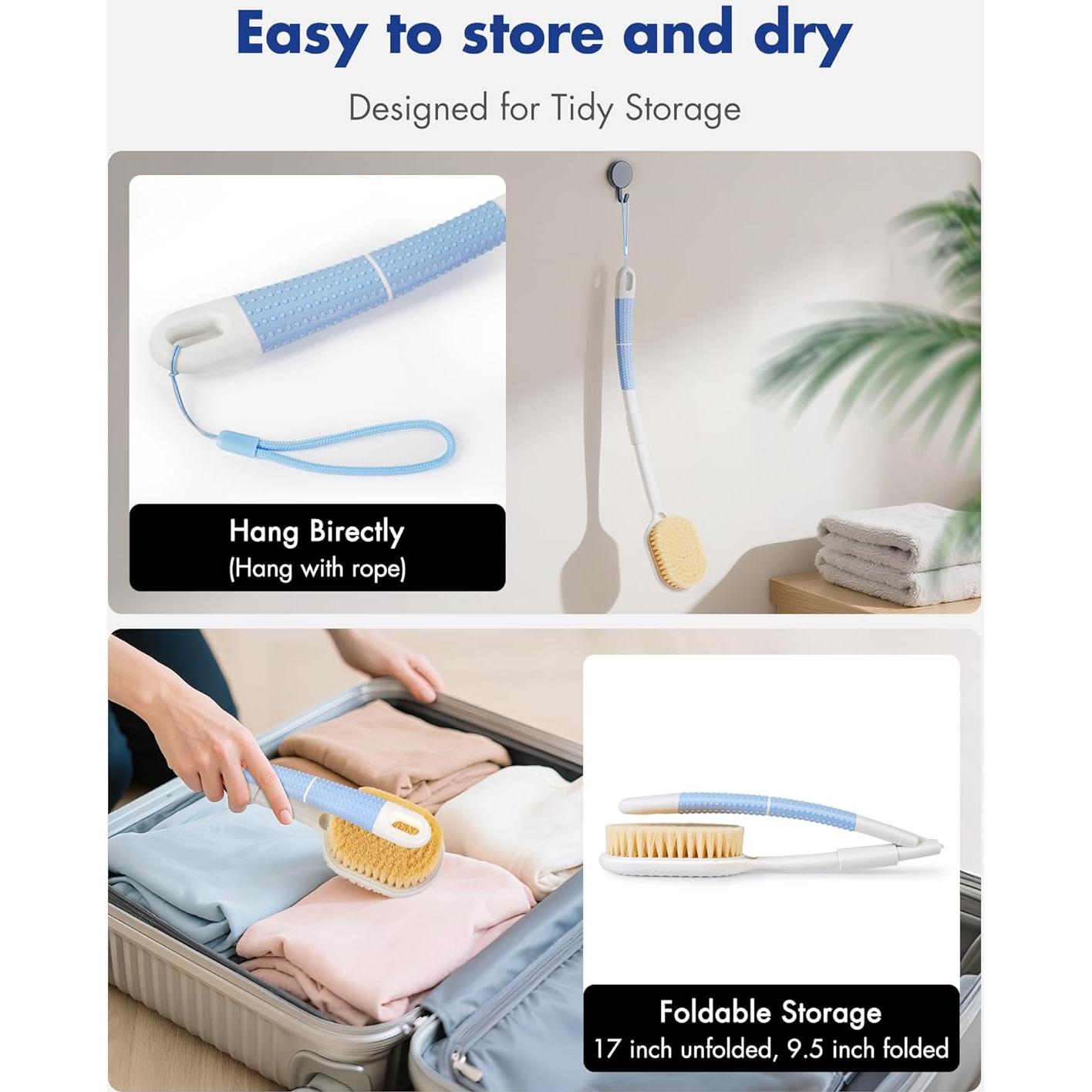 Cepillo de Espalda Ergonómico Rafow con Mango Largo Antideslizante