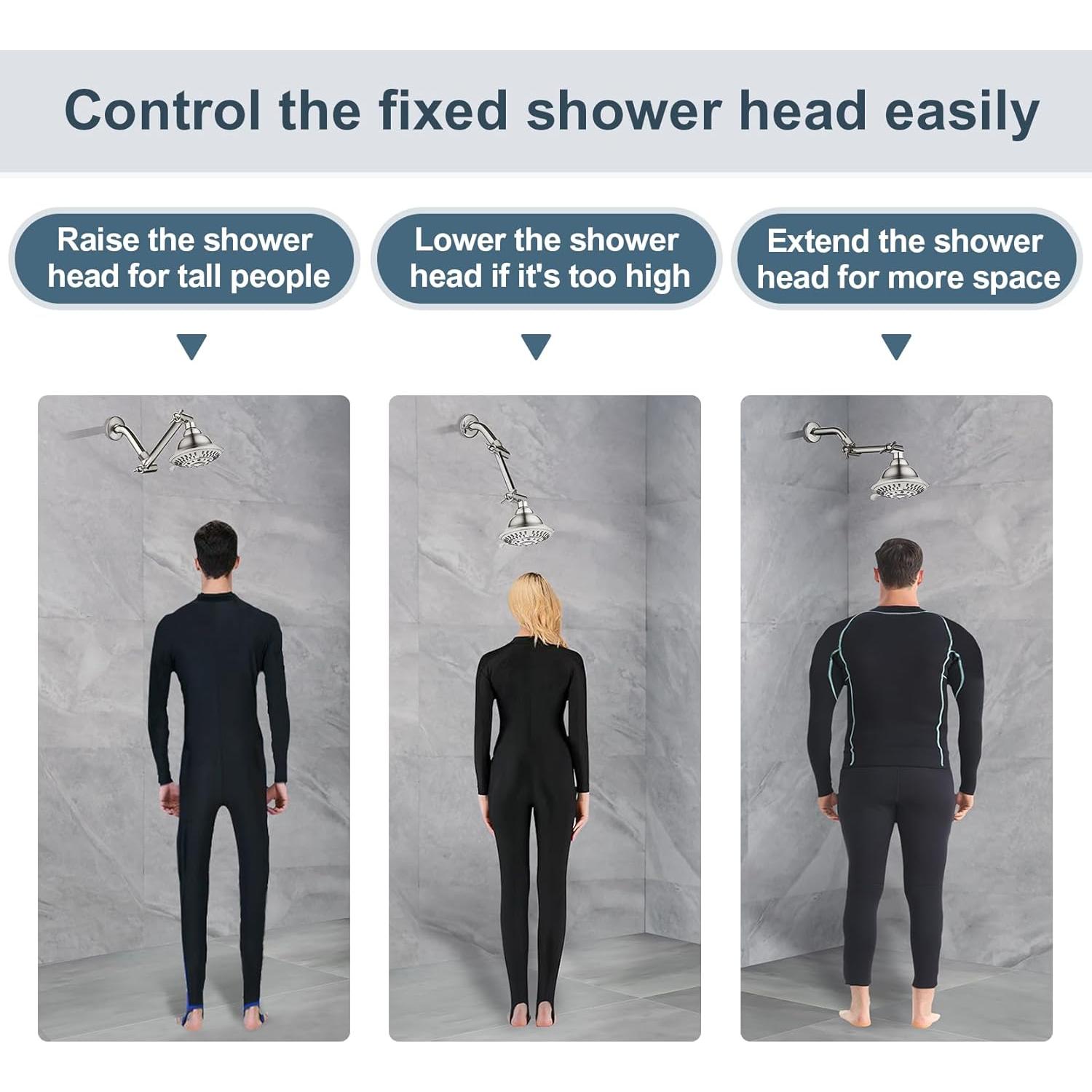 Extensor de Brazo de Ducha BRIGHT SHOWERS Ajustable 12.7 cm Níquel