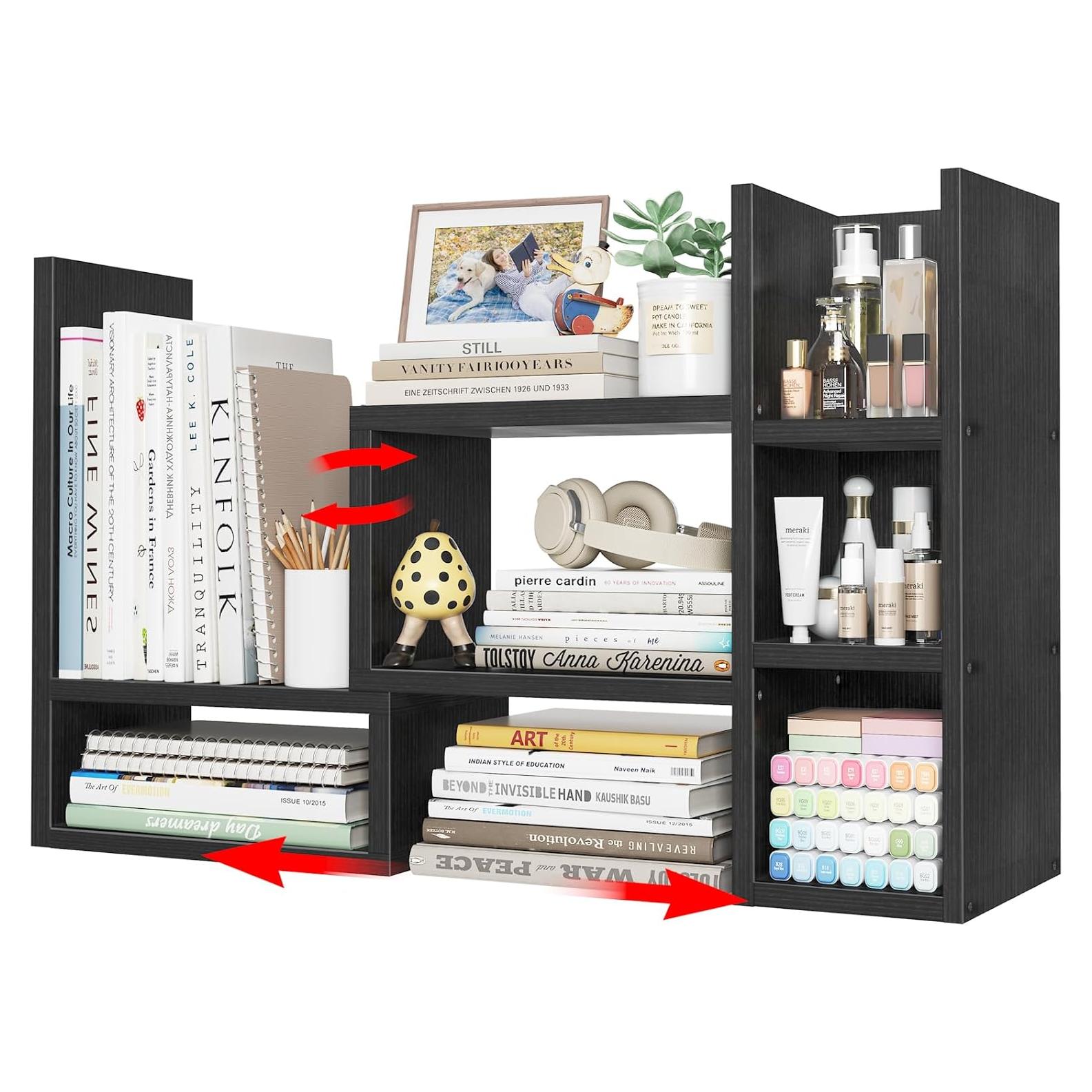 Estante Organizador de Escritorio NUTIKAS Ajustable Negro 35 cm