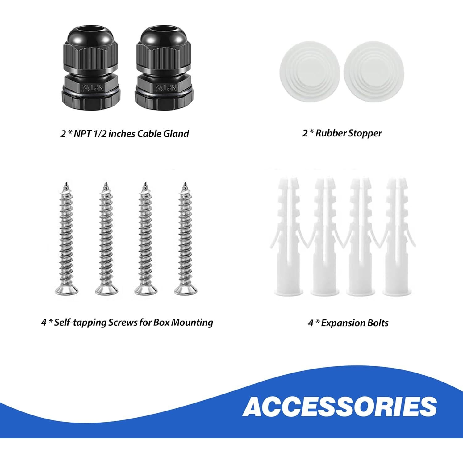 Caja de Conexiones Eléctricas IP55 Tavonuxt 80x50mm Blanca