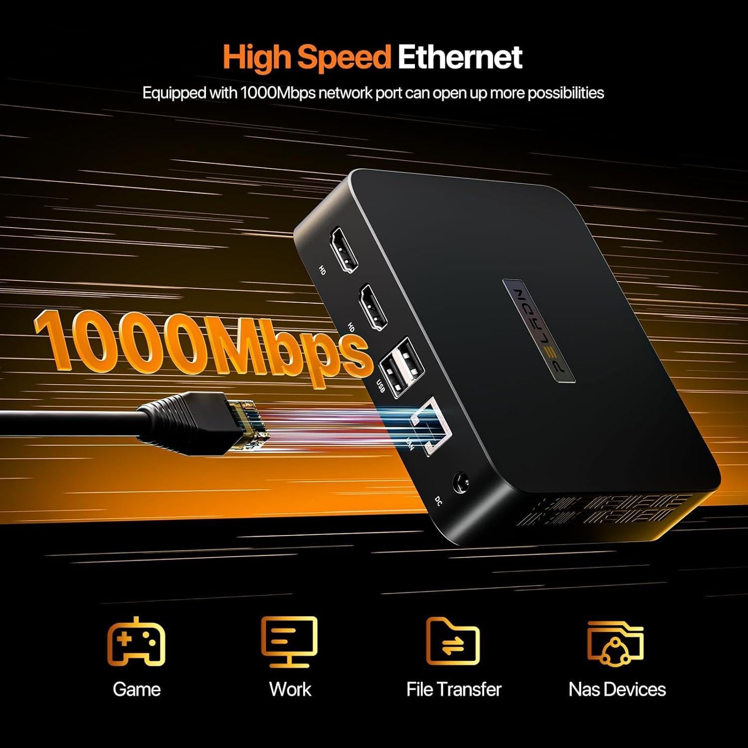 Mini PC PELADN WI6 N150 16GB RAM 512GB SSD 4K Triple Pantalla