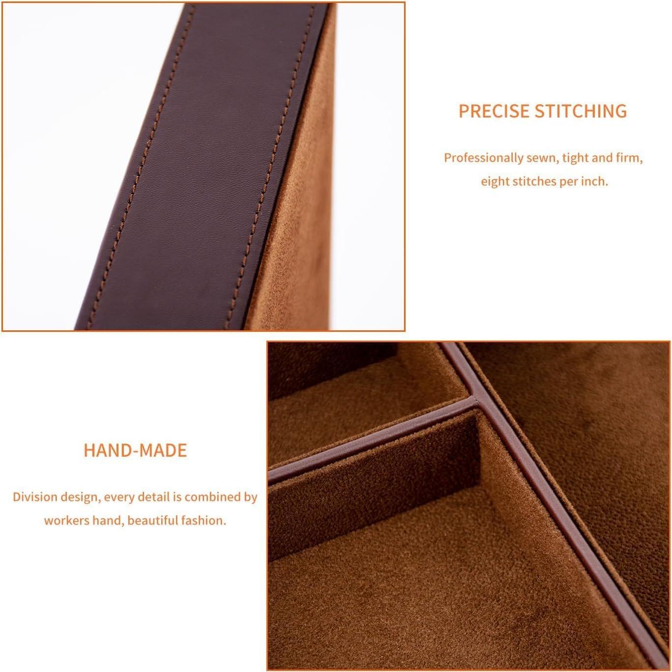 Bandeja de Valet SANQIANWAN de Cuero Sintético Marrón