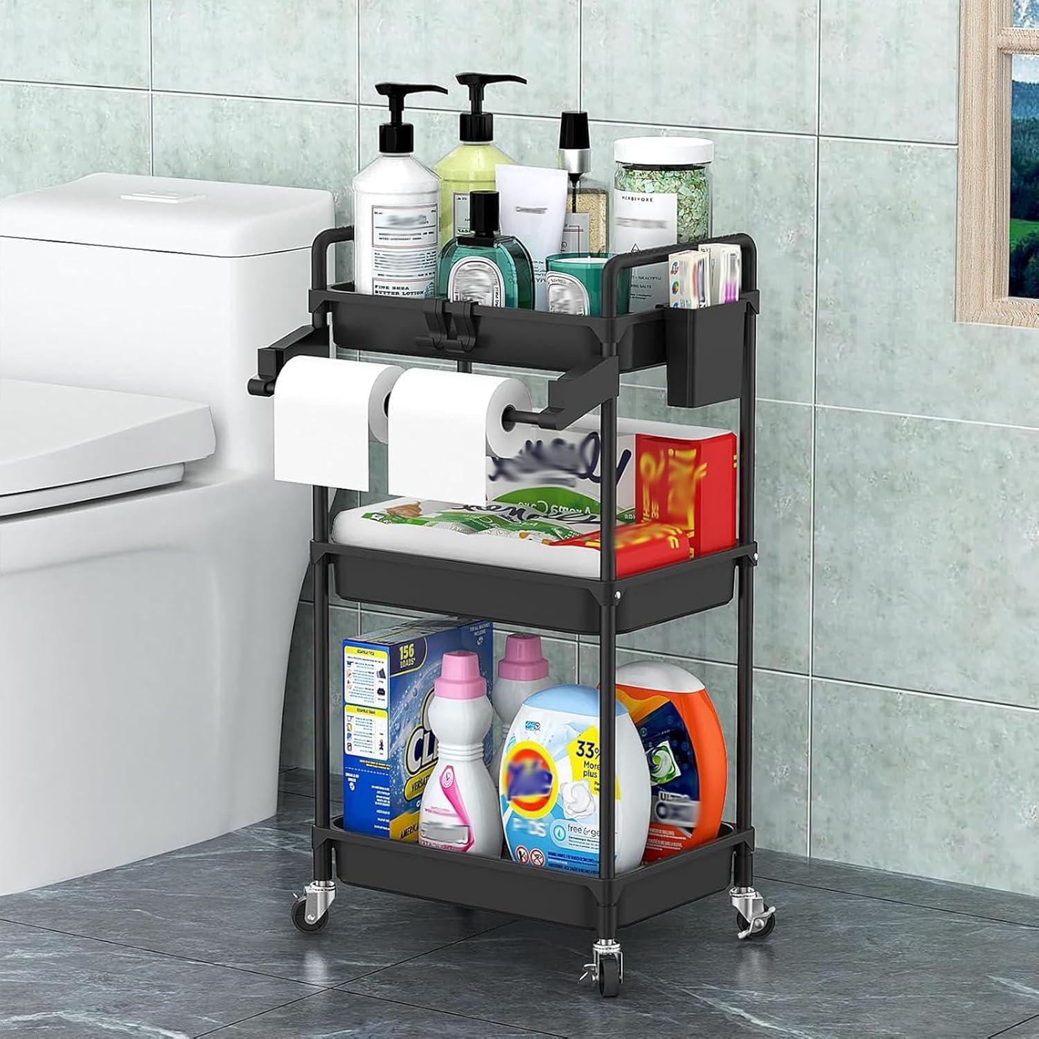 Carro de Almacenamiento Rodante SPACEKEEPER 3 Niveles Negro