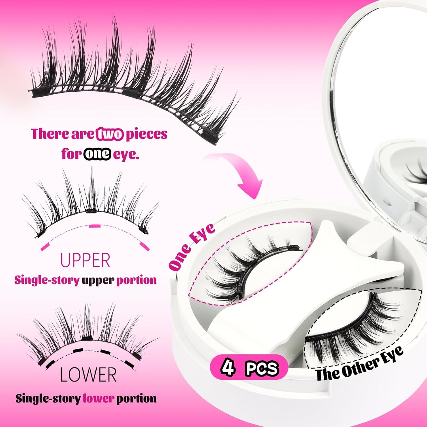 Pestañas Magnéticas Veleasha Chic Reutilizables Sin Pegamento