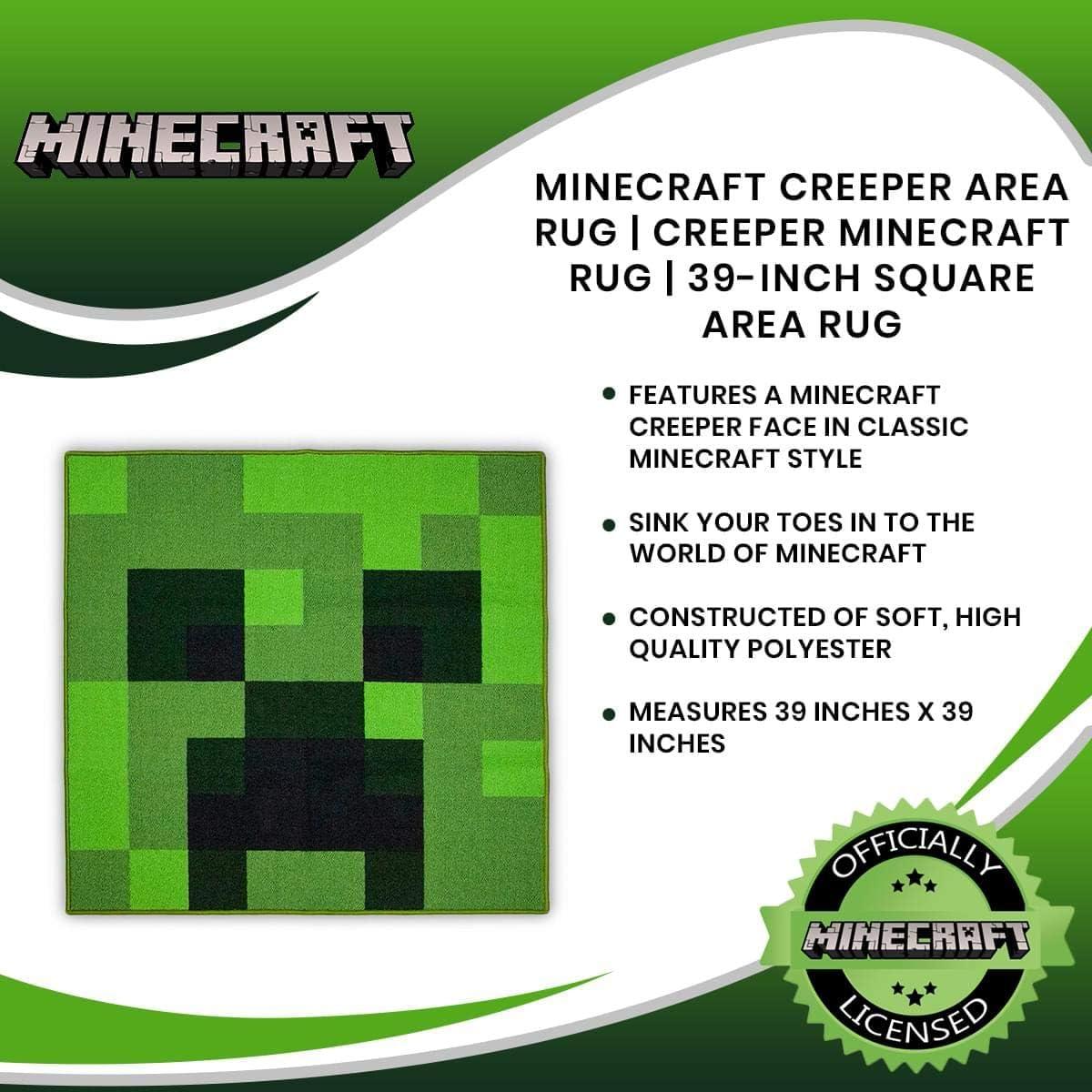 Alfombra de Área Minecraft Creeper 99x99 cm Poliester