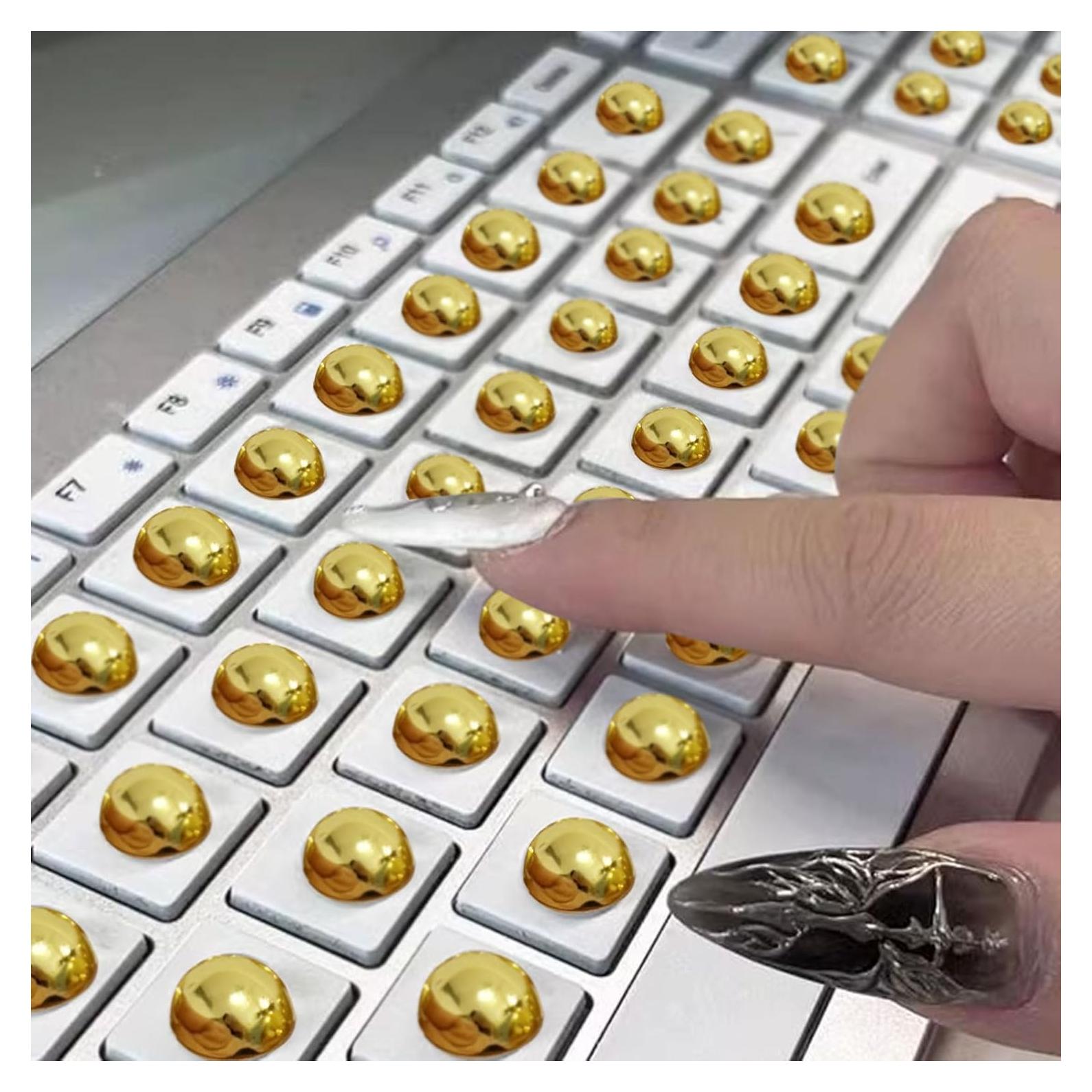 Pegatinas de Protección para Uñas Largas Neryourlly 120pcs Doradas