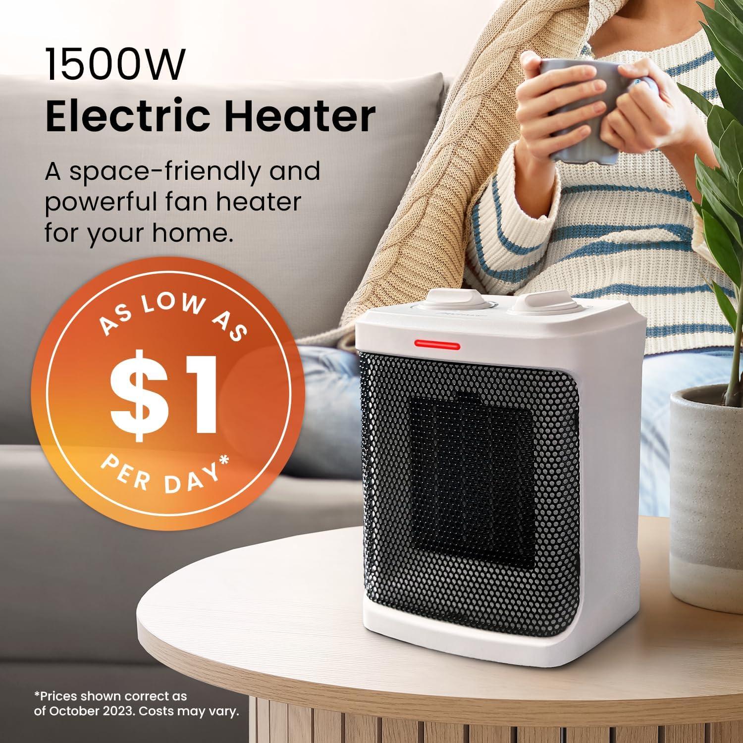 Calefactor Eléctrico Pro Breeze 1500W Cerámico Portátil Blanco