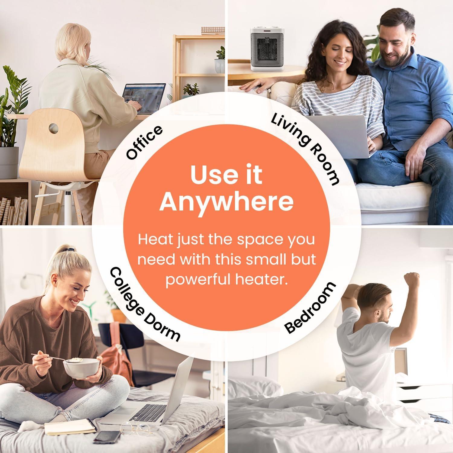 Calefactor Eléctrico Pro Breeze 1500W Cerámico Portátil Blanco