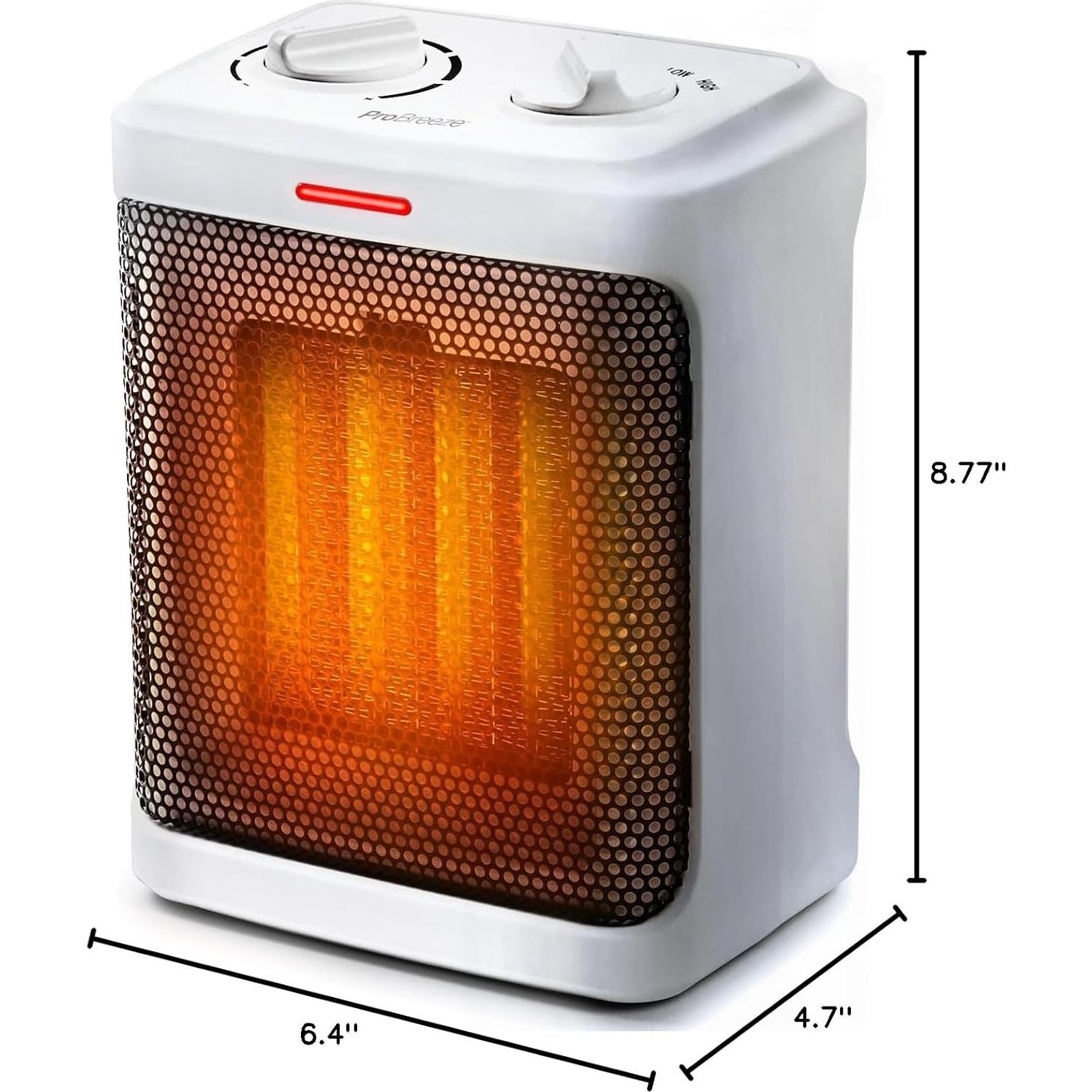 Calefactor Eléctrico Pro Breeze 1500W Cerámico Portátil Blanco