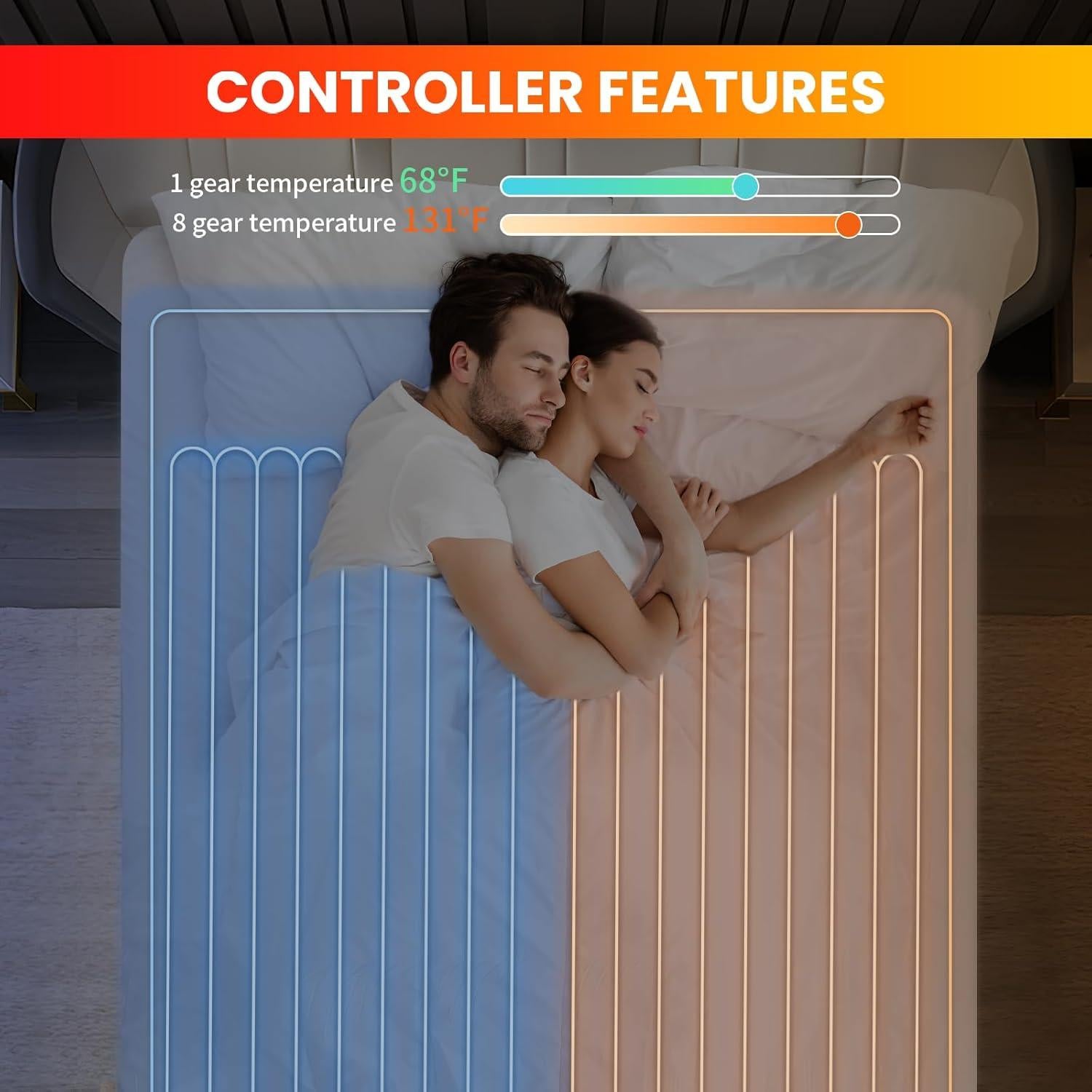 Cubierta de colchón calefaccionado Ayge tamaño completo - Lavable