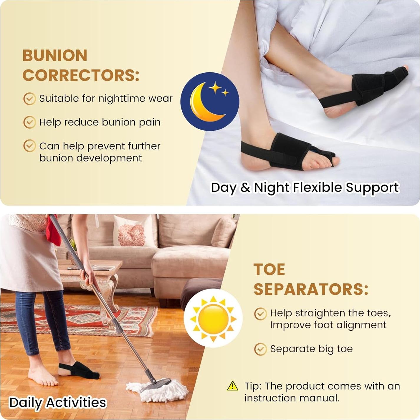 Corrector de Juanetes CEYOME - Férula Ajustable con Almohadillas