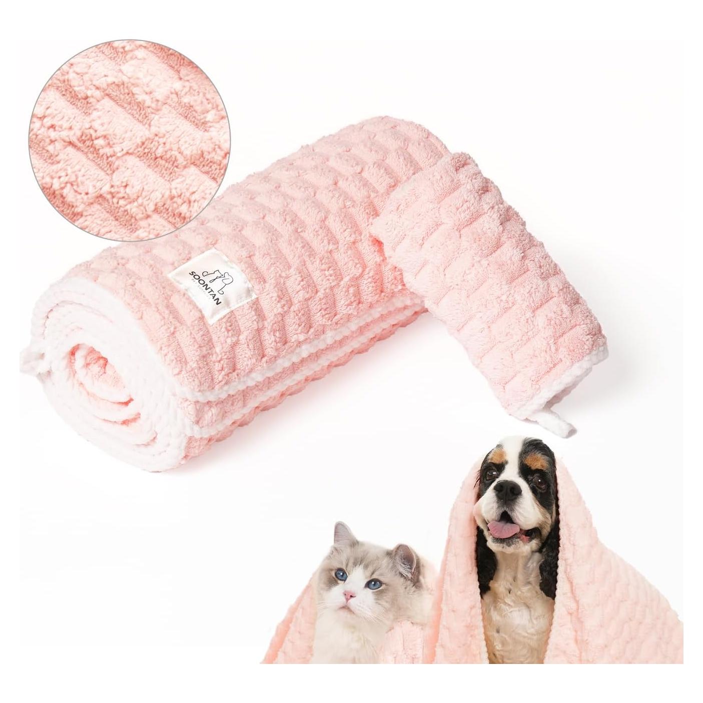 Juego de Toallas de Microfibra SOONTAN para Mascotas - 2 Tamaños