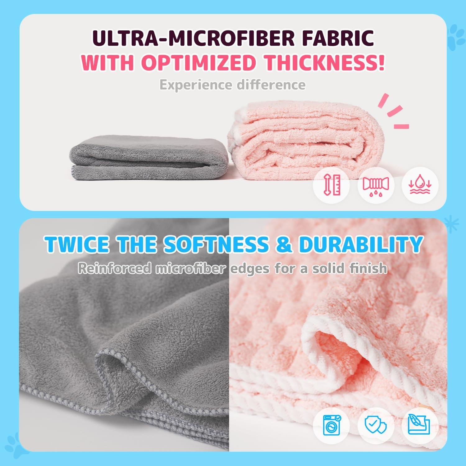 Juego de Toallas de Microfibra SOONTAN para Mascotas - 2 Tamaños