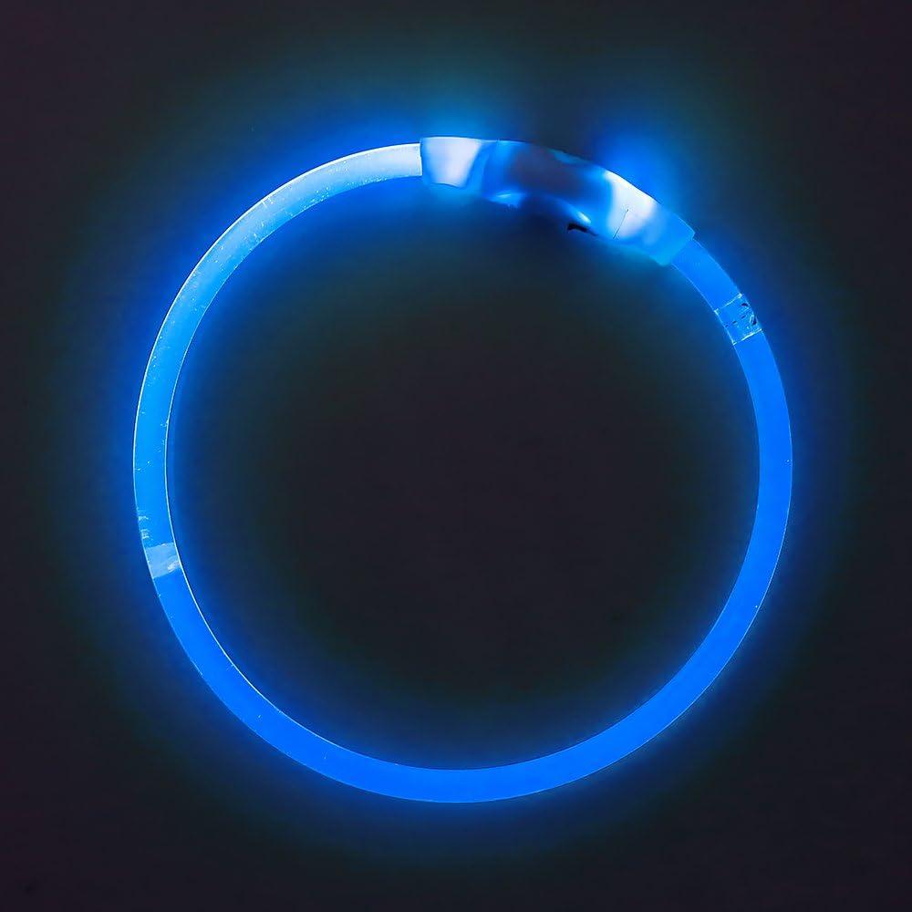 Collar LED para Perros BSEEN 70cm Azul - Impermeable y Recargable