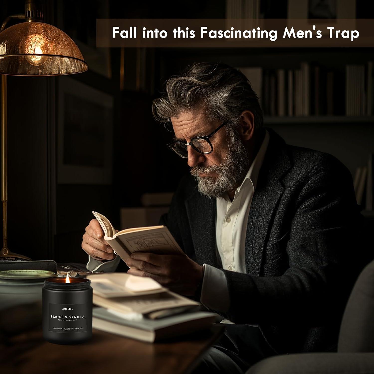 Vela Aromática Auelife Teakwood y Caoba 198g - Regalo Masculino