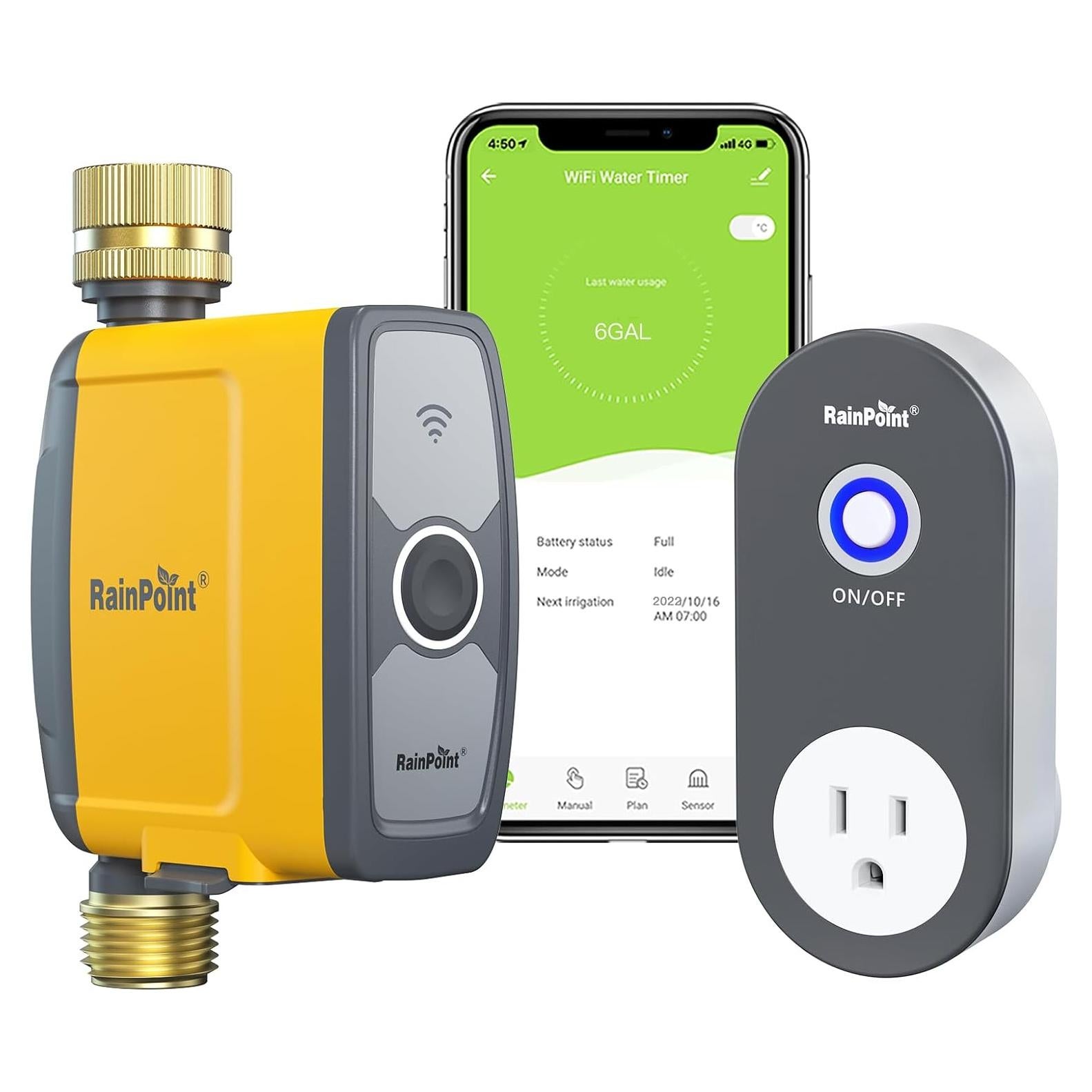 Temporizador de Agua WiFi RAINPOINT con Control APP y Clima