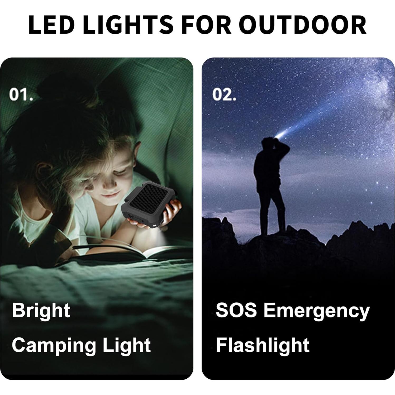 Ventilador Personal Portátil MHEOMTME Negro 3 Velocidades LED