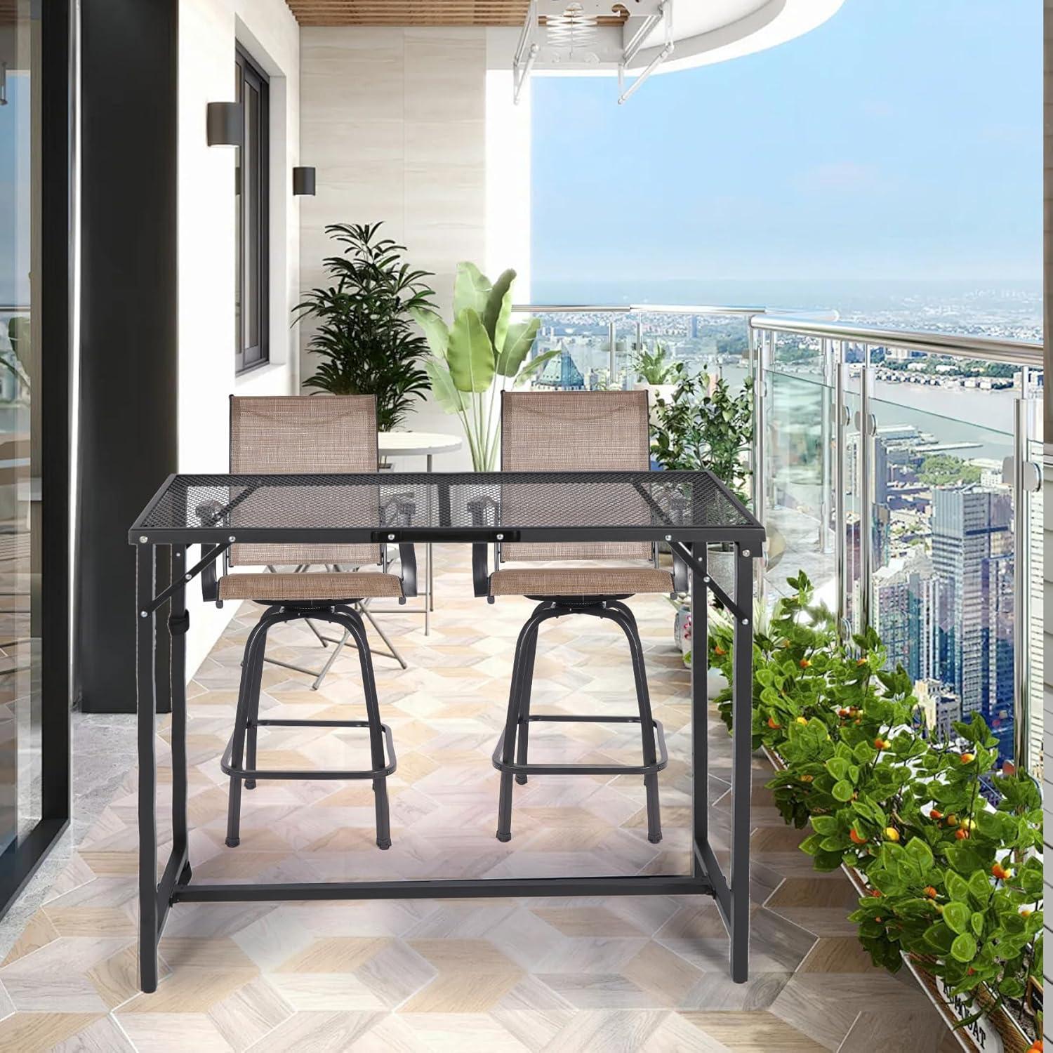 Mesa de Bar Plegable REDCAMP 99x41 cm Negra para Exterior