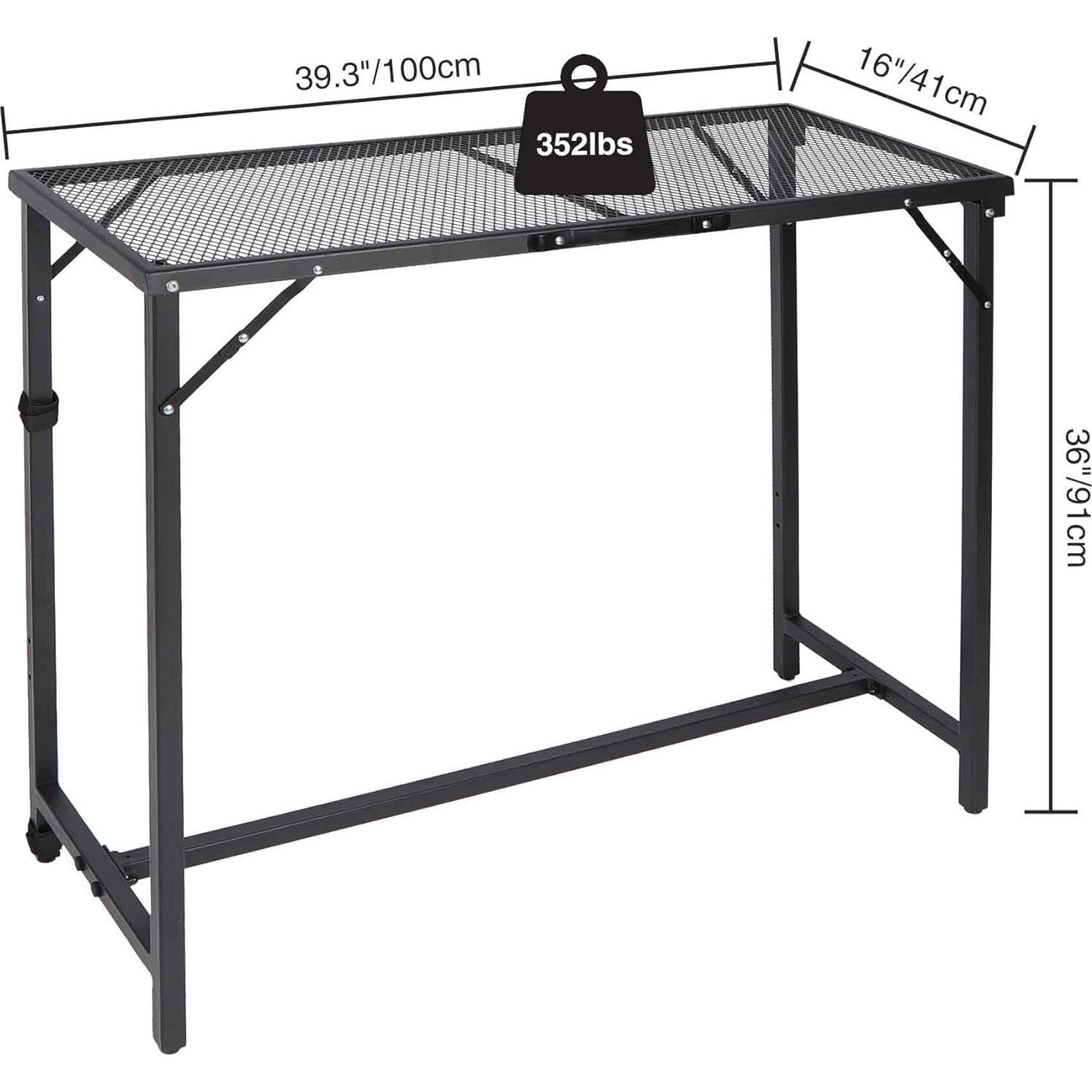 Mesa de Bar Plegable REDCAMP 99x41 cm Negra para Exterior