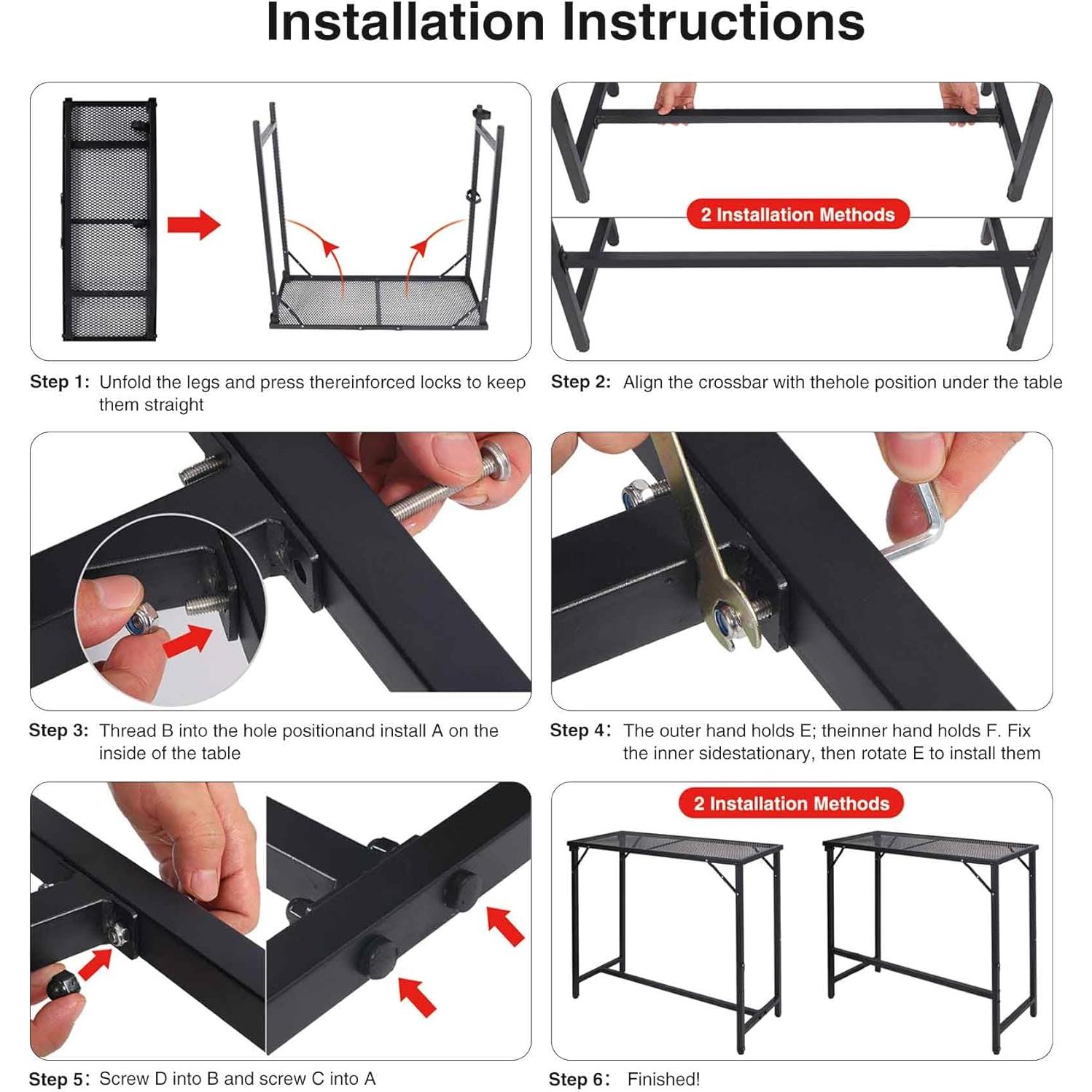 Mesa de Bar Plegable REDCAMP 99x41 cm Negra para Exterior