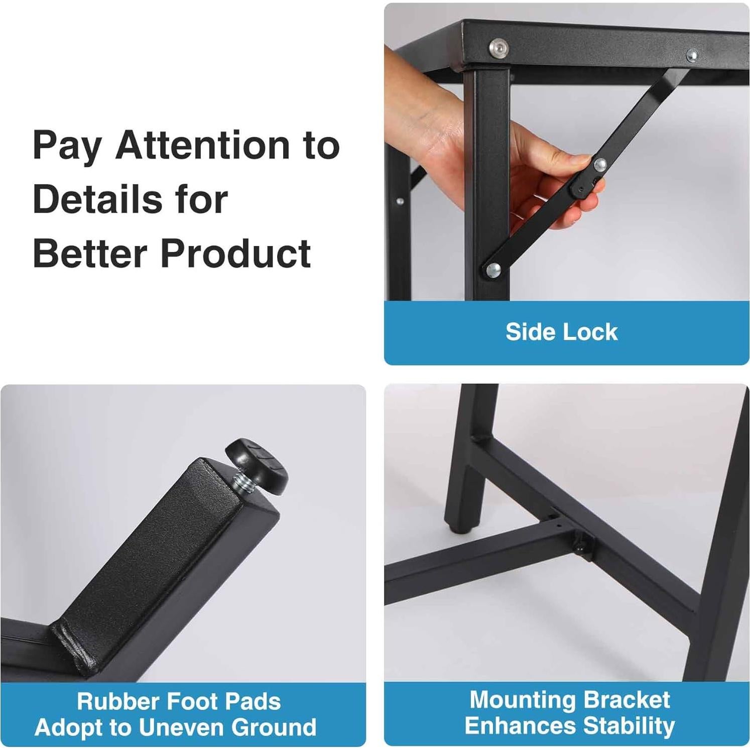 Mesa de Bar Plegable REDCAMP 99x41 cm Negra para Exterior