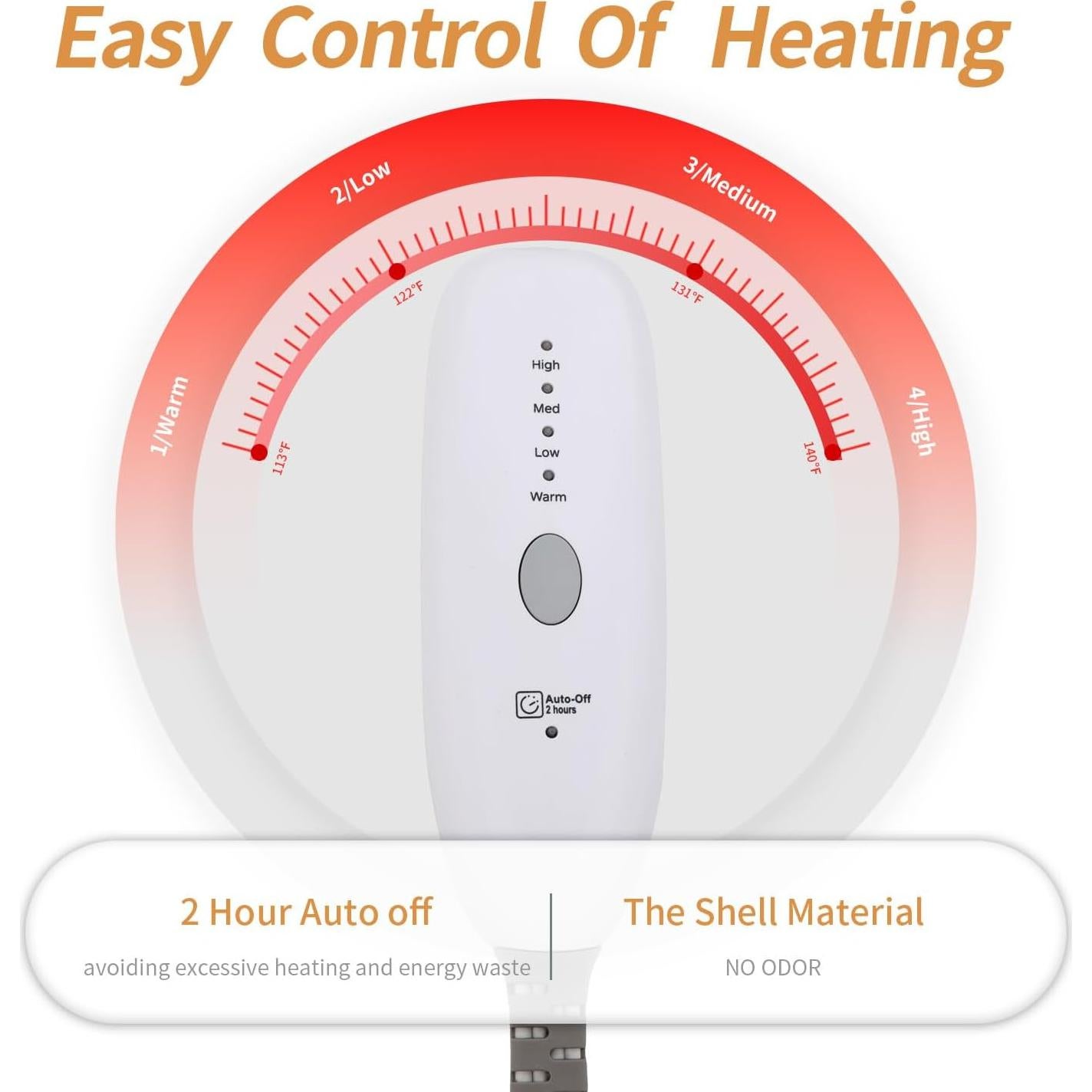 Almohadilla Térmica Eléctrica Myiosus 61x38 cm, 4 Calores