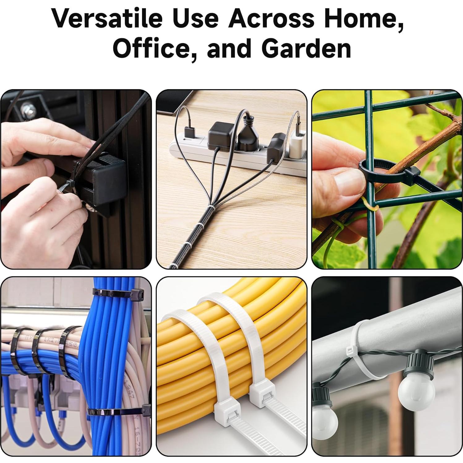 Sujetadores de Cable Nylon 140-Pack Cable Matters 6 y 12 Pulgadas