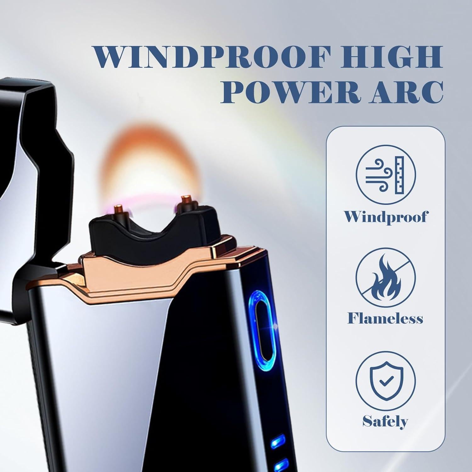 Encendedor Eléctrico BABOBIU Recargable Negro a Prueba de Viento