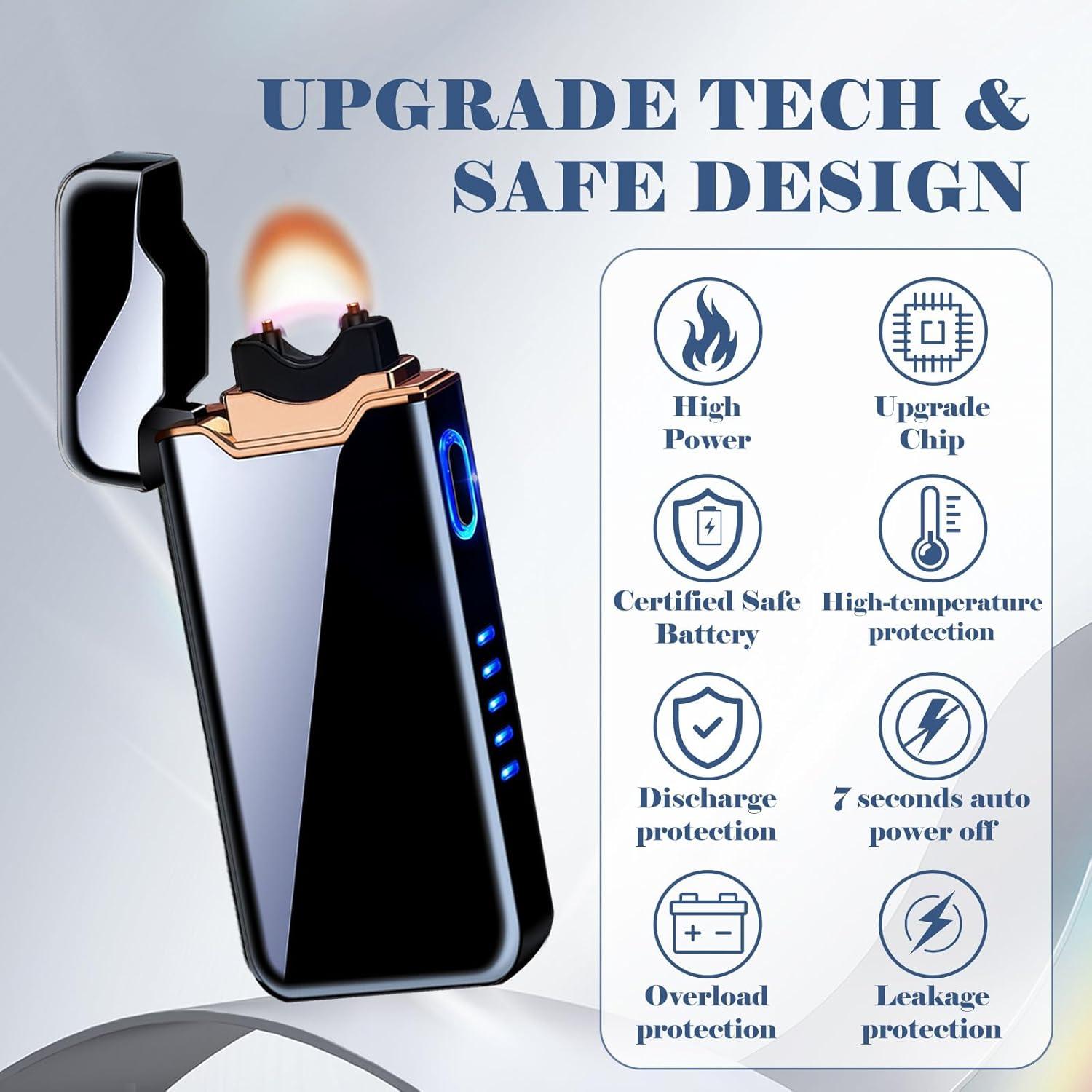 Encendedor Eléctrico BABOBIU Recargable Negro a Prueba de Viento