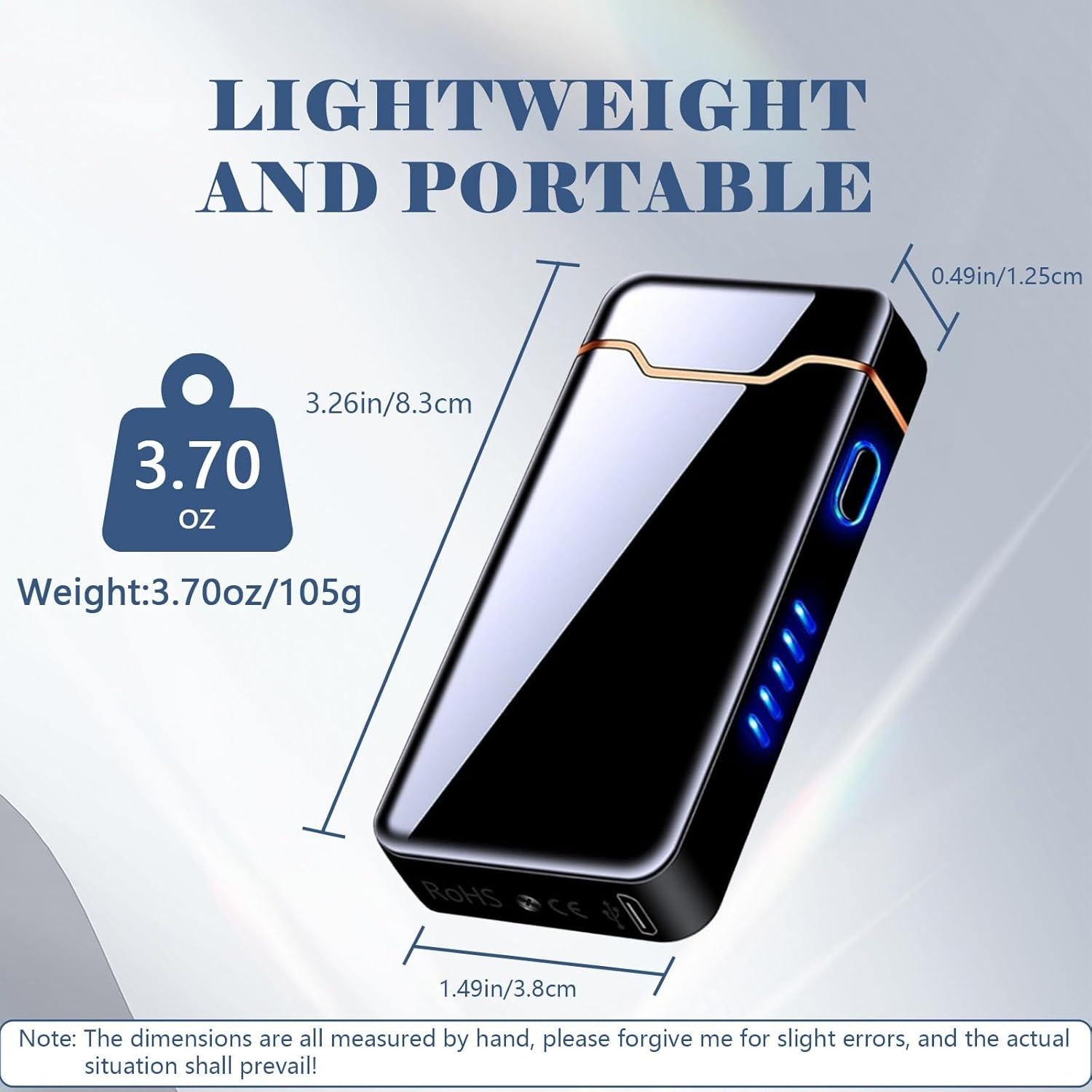 Encendedor Eléctrico BABOBIU Recargable Negro a Prueba de Viento