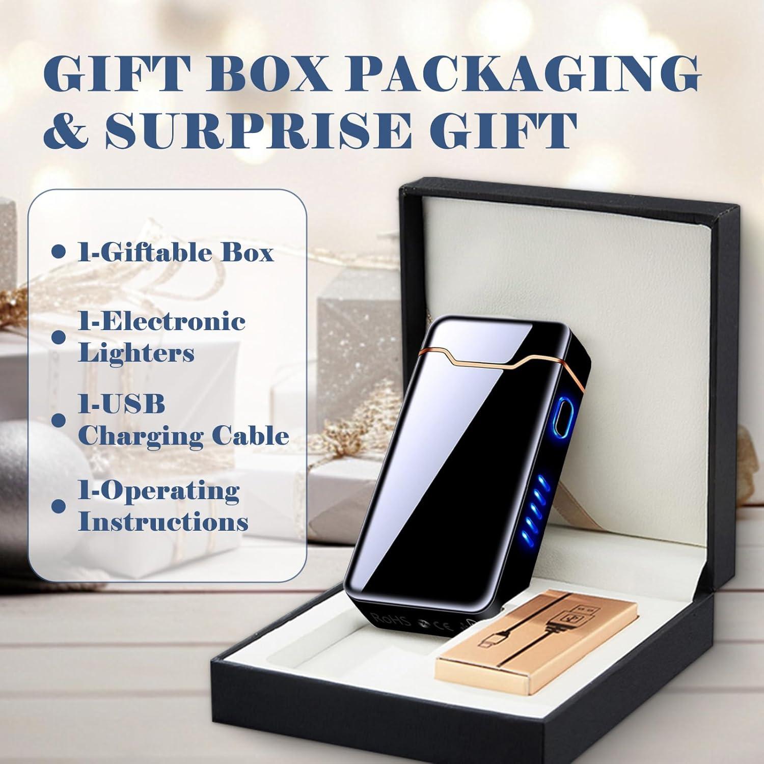 Encendedor Eléctrico BABOBIU Recargable Negro a Prueba de Viento