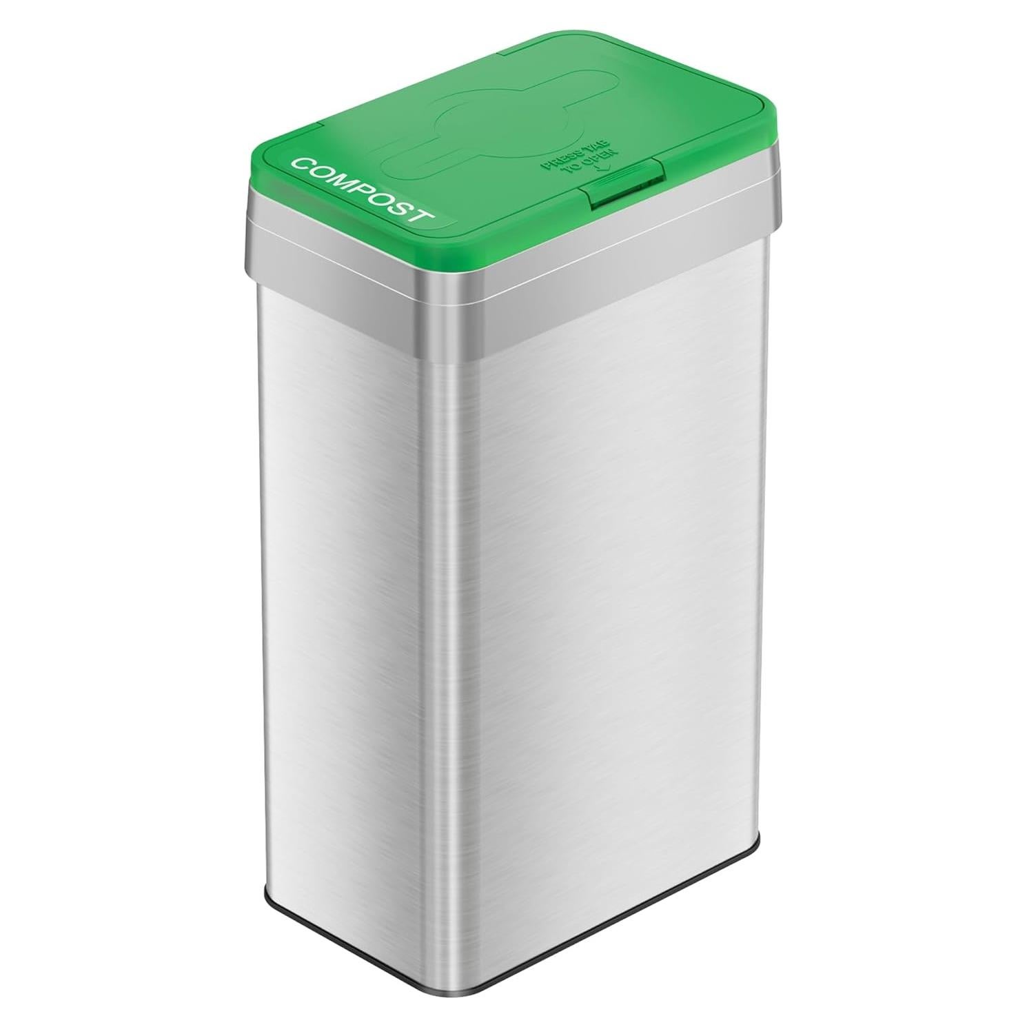 Contenedor de Compost Abierto iTouchless 68L Acero Inoxidable