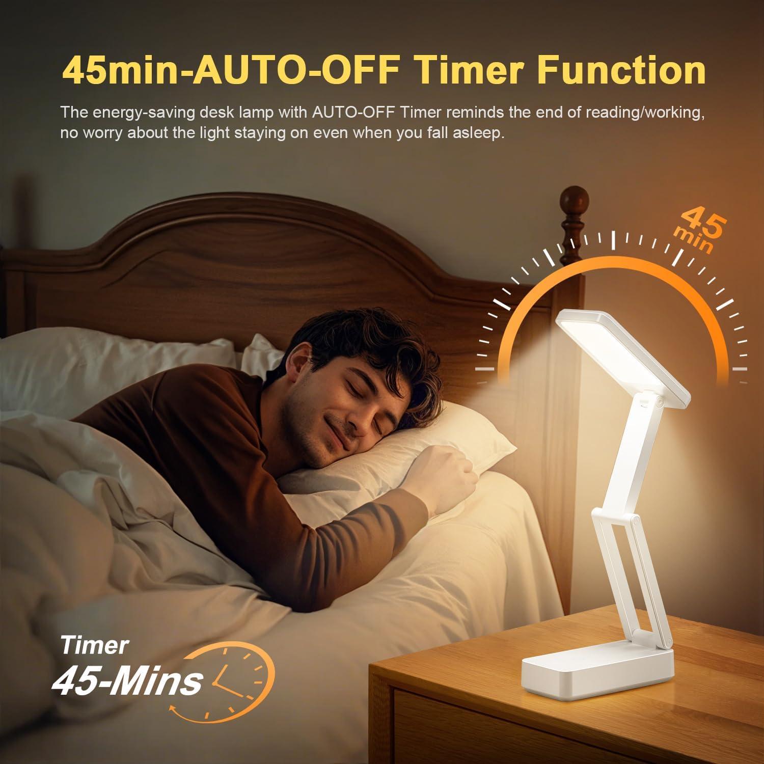 Lámpara de Mesa Recargable 6000mAh con USB y Temporizador