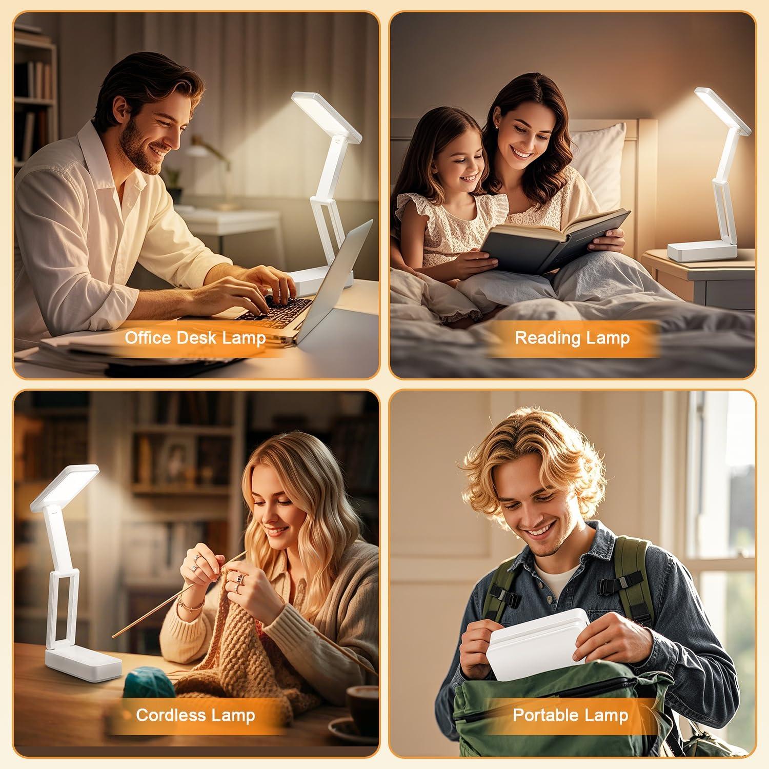 Lámpara de Mesa Recargable 6000mAh con USB y Temporizador