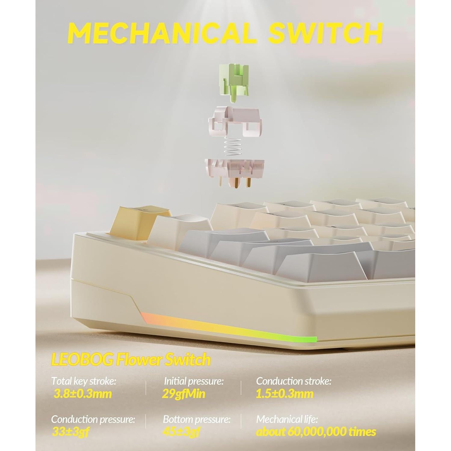 Teclado Mecánico Inalámbrico SOLAKAKA KI99 Pro 96% Beige