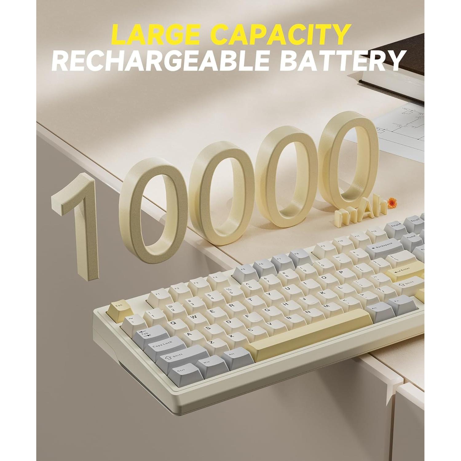 Teclado Mecánico Inalámbrico SOLAKAKA KI99 Pro 96% Beige