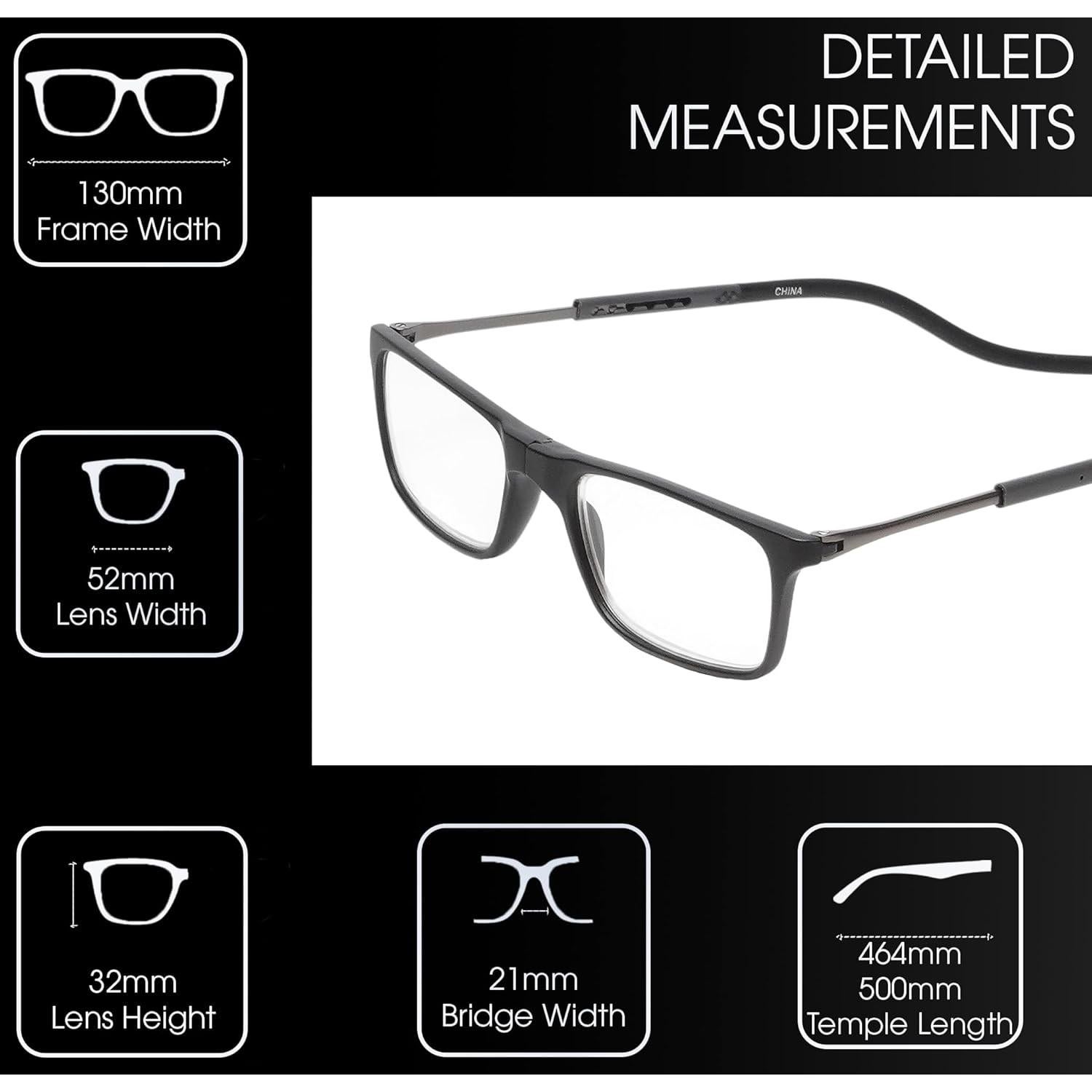 Gafas de Lectura Magnéticas Snap Calabria con Luz Azul 0.5x