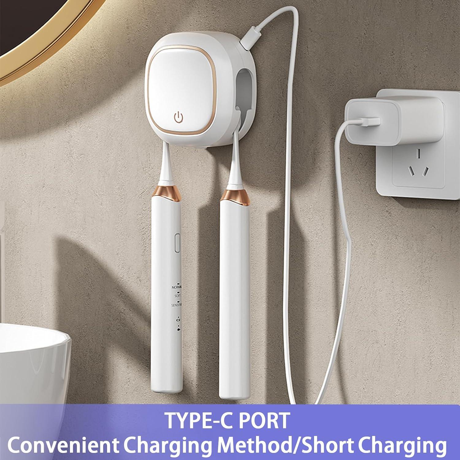 Soporte de Cepillo de Dientes Wekity Montado en la Pared Negro