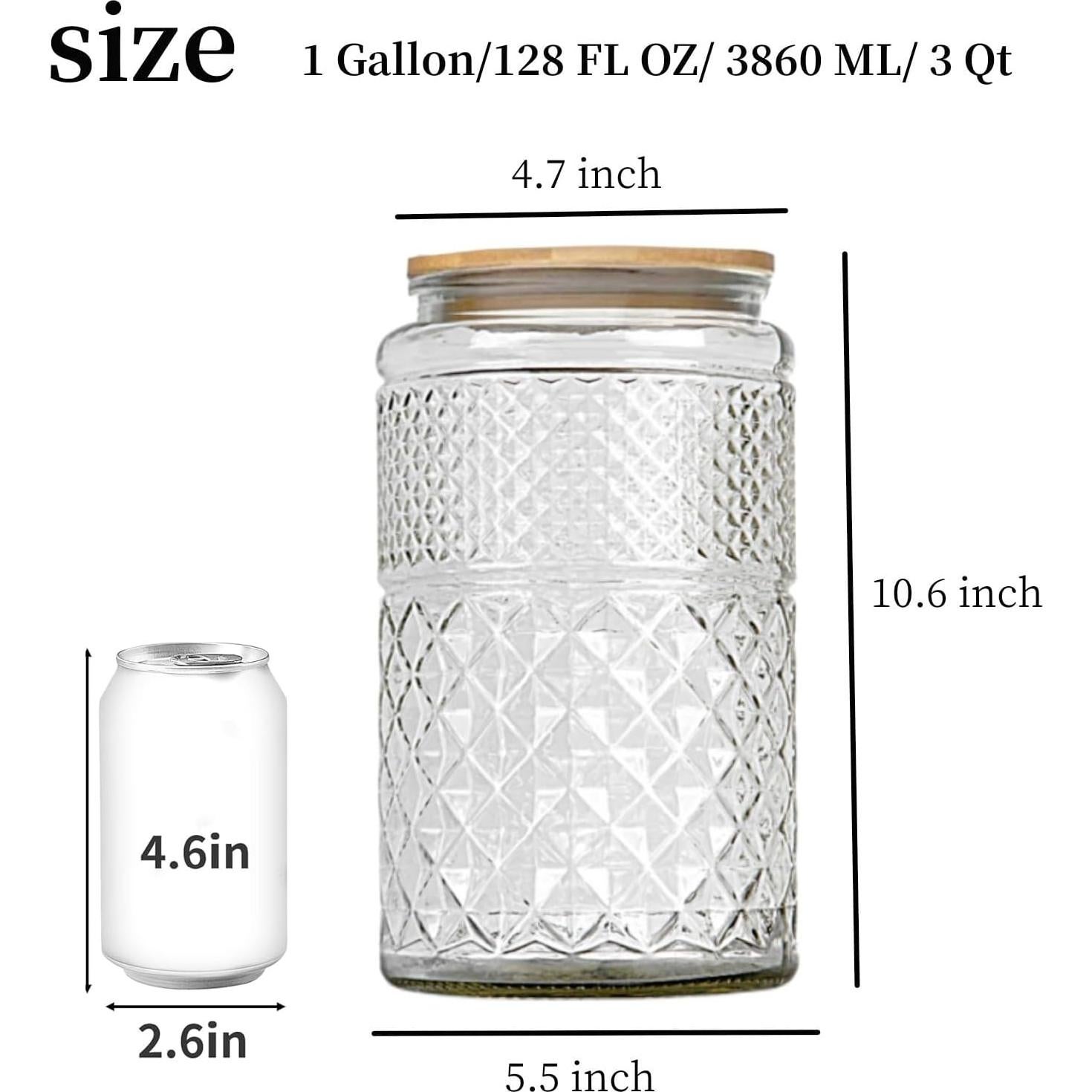 Tarro de Almacenamiento de Vidrio Prettidecor 3600 ml Hermético