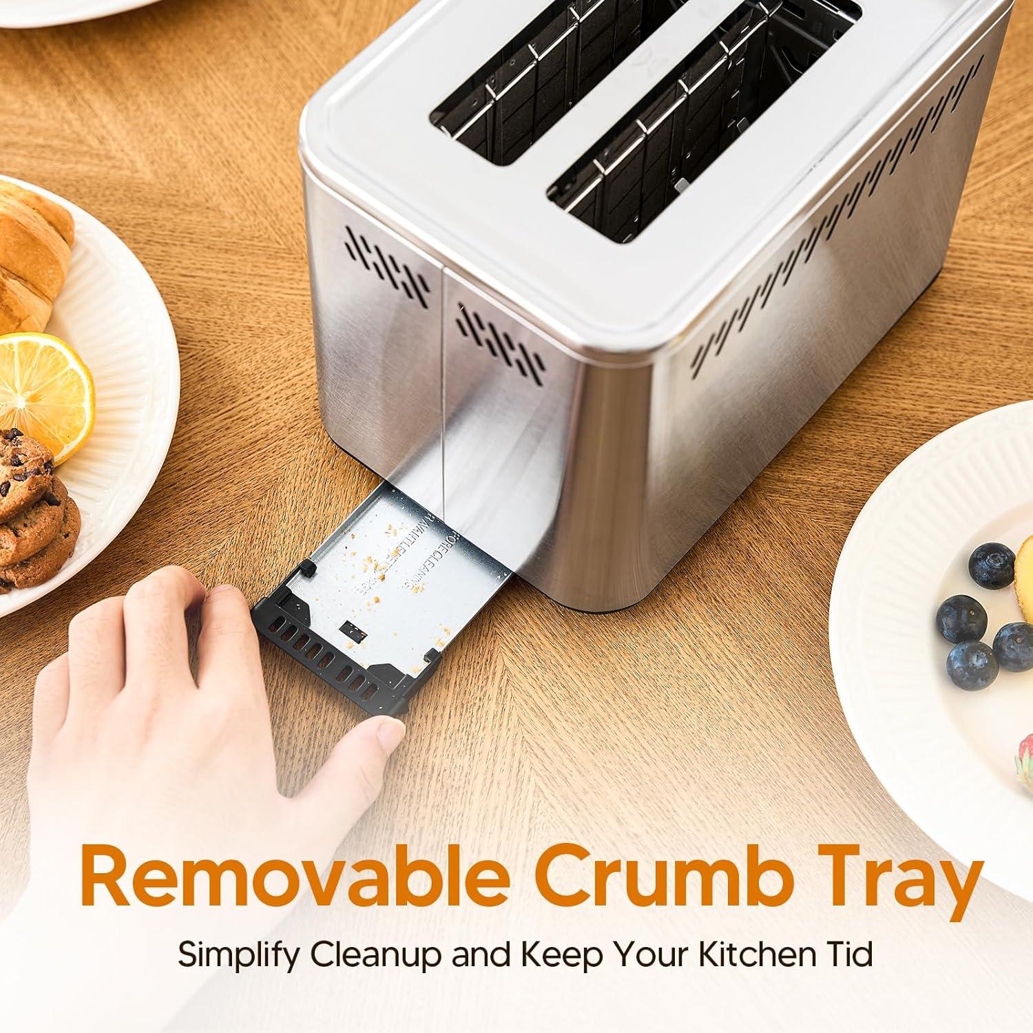 Tostadora Trisiko de 2 Rebanadas Acero Inoxidable 900W