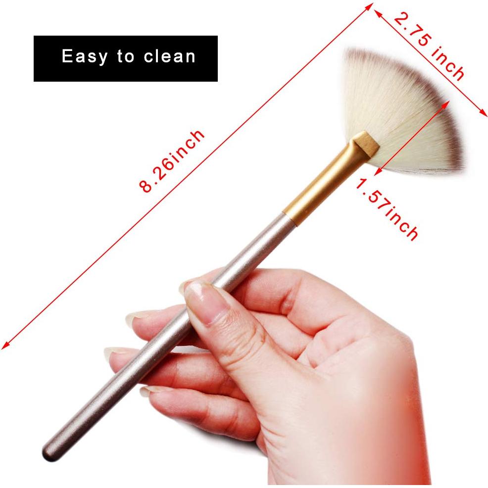 Kit de 5 Brochas de Abanico Facial Veibeau - Nylon Suave