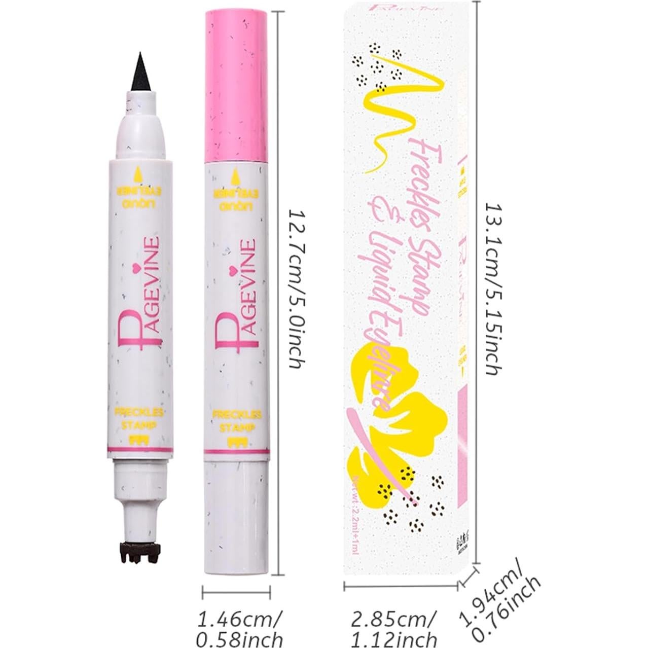 Kit 2 en 1 Tinta para Pecas y Delineador Negro Liopif