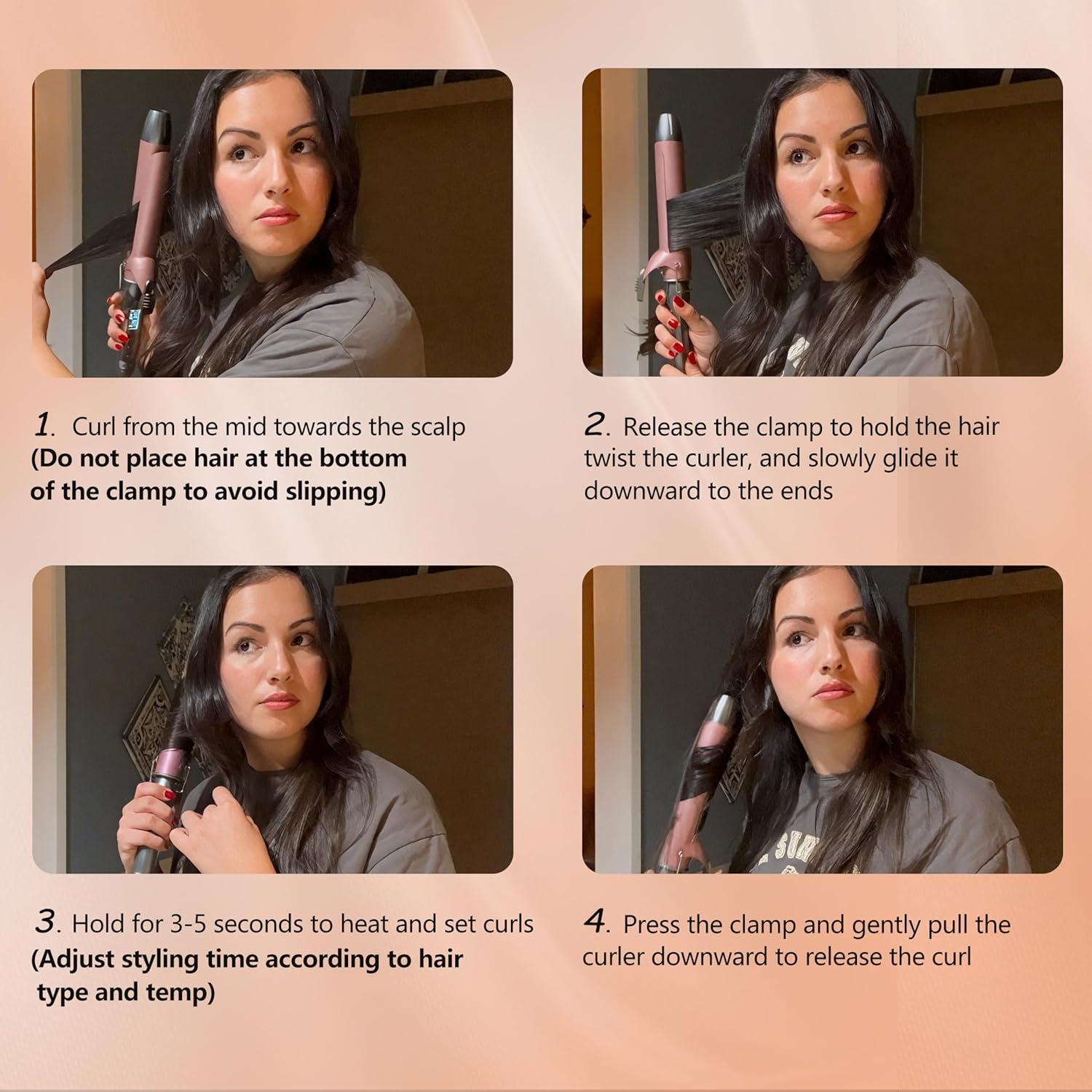 Plancha de Rizar Thirtek 1 Pulgada Oro Rosa, Barril Extra Largo 18.5 cm