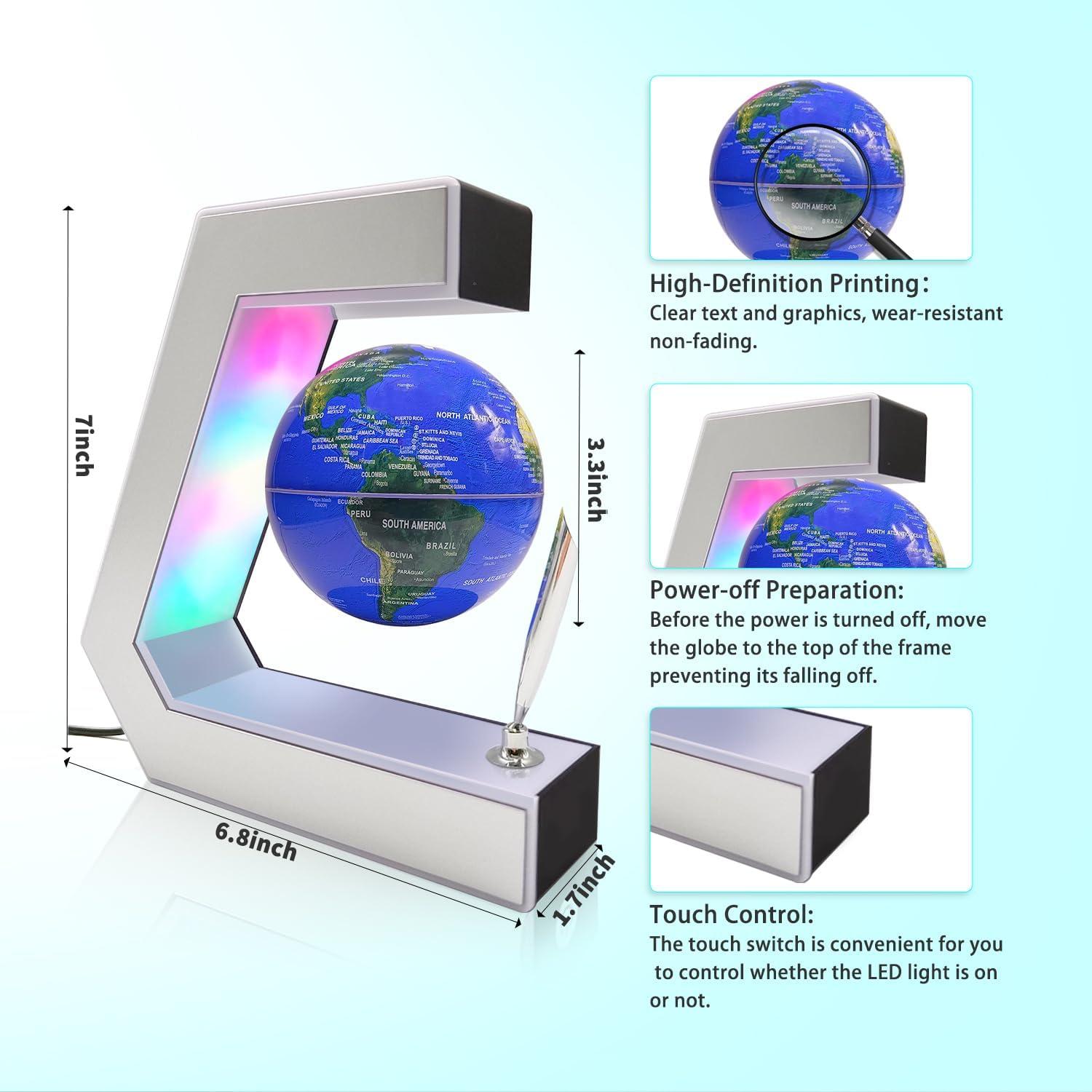 Globo de Levitación Magnética Flagest 8.4 cm con LED y Bolígrafo