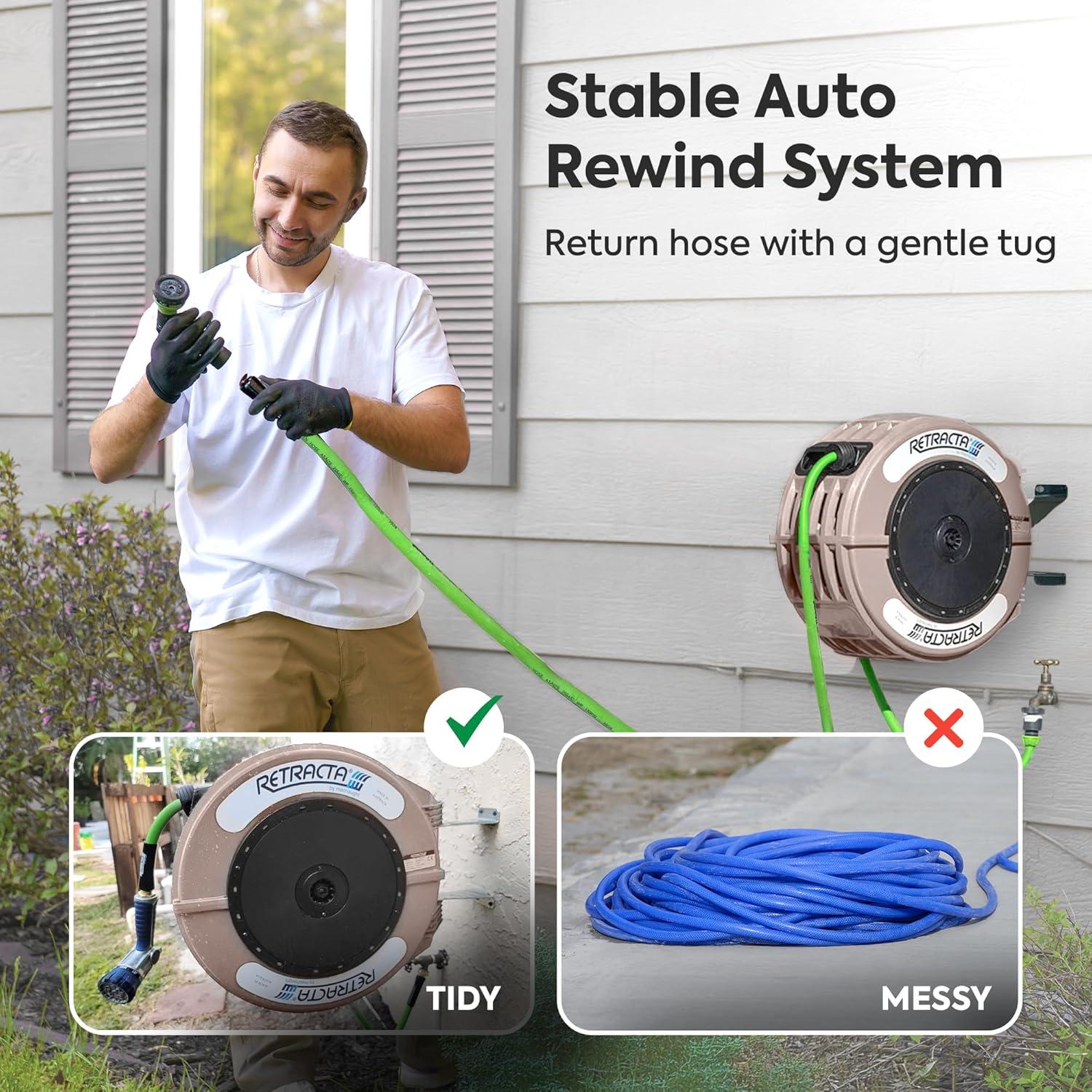 Carrete de Manguera Retráctil Macnaught 18.3m Beige